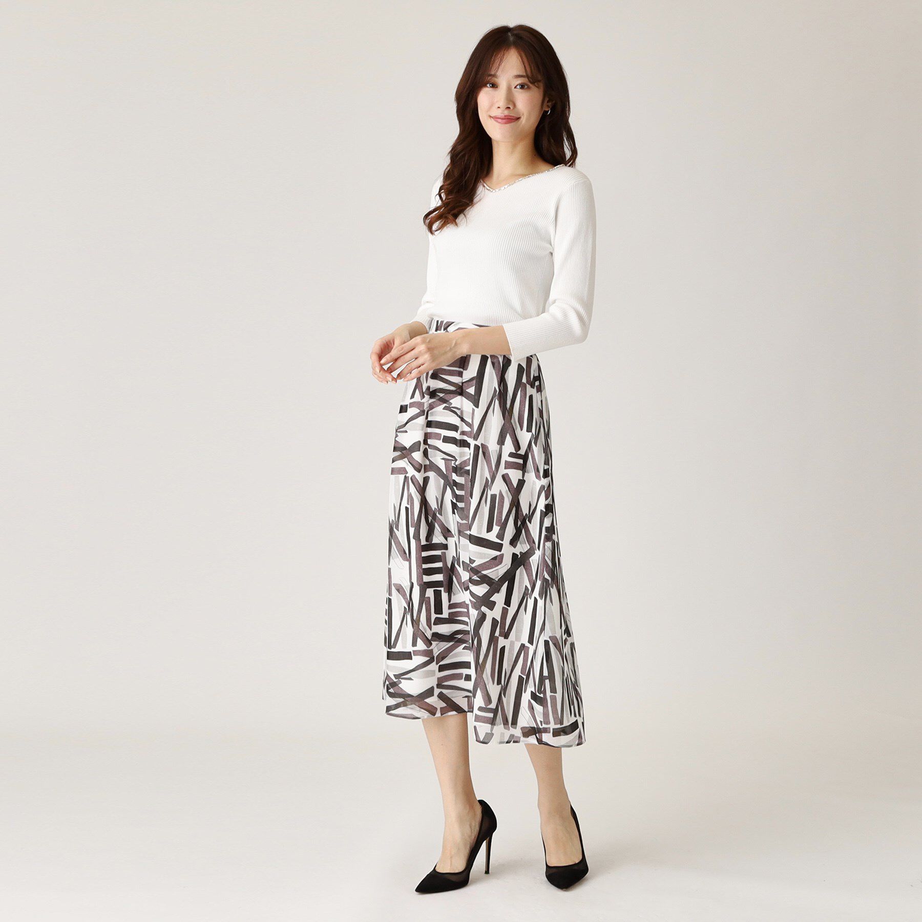 COUP DE CHANCE「【洗える／ウエストゴム】柄スカート」|スカート|