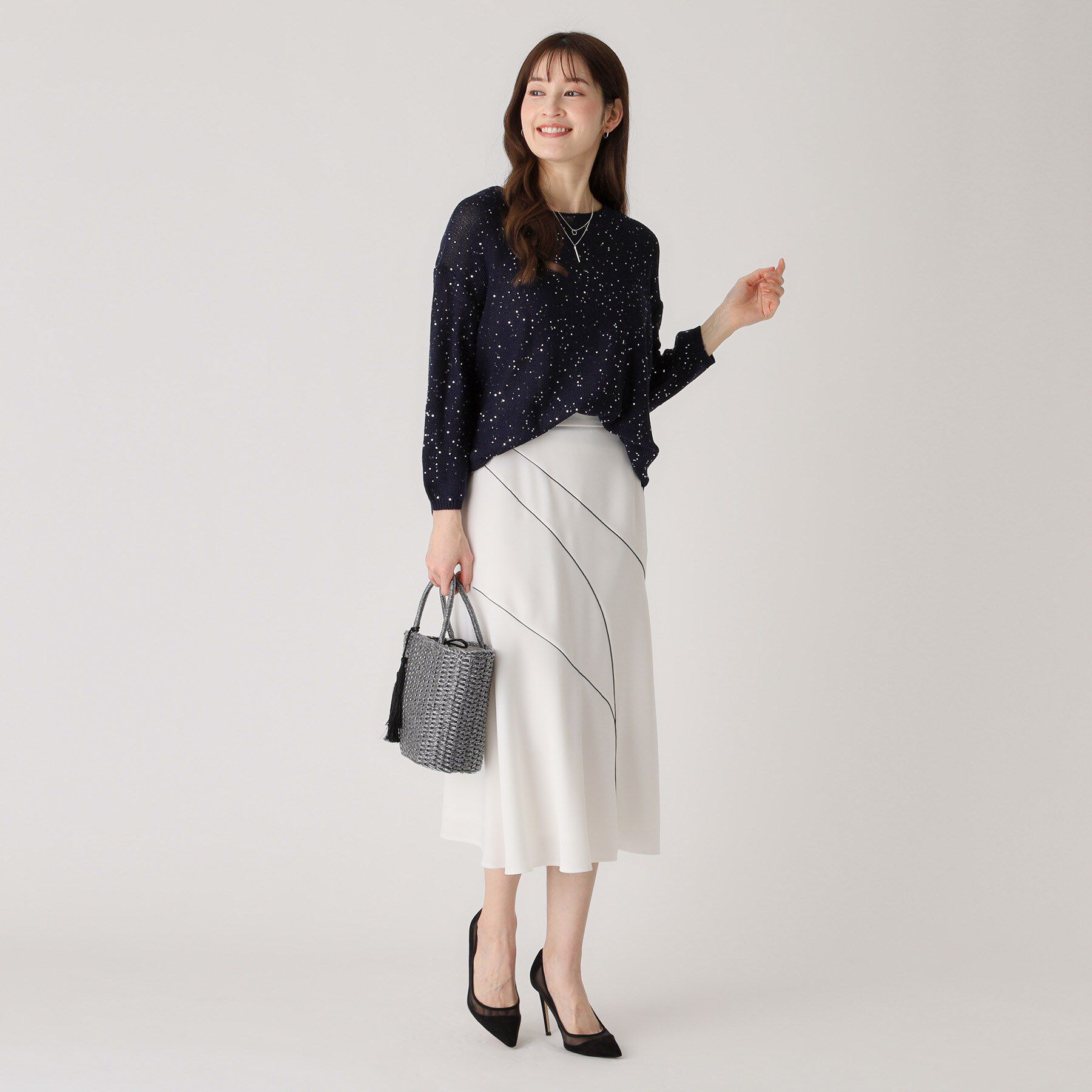 COUP DE CHANCE「【洗える】スパンコールニット」|ニット・セーター|