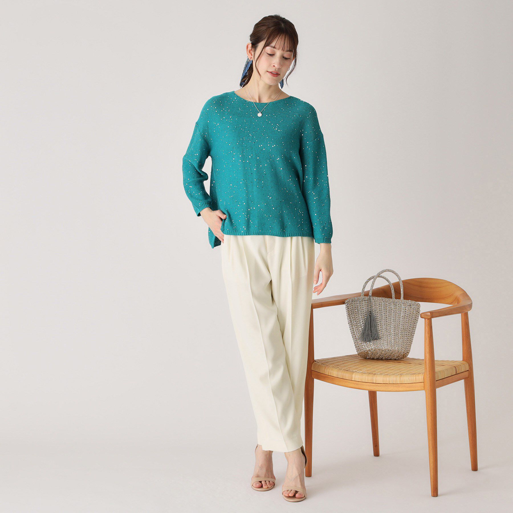 COUP DE CHANCE「【洗える】スパンコールニット」|ニット・セーター|