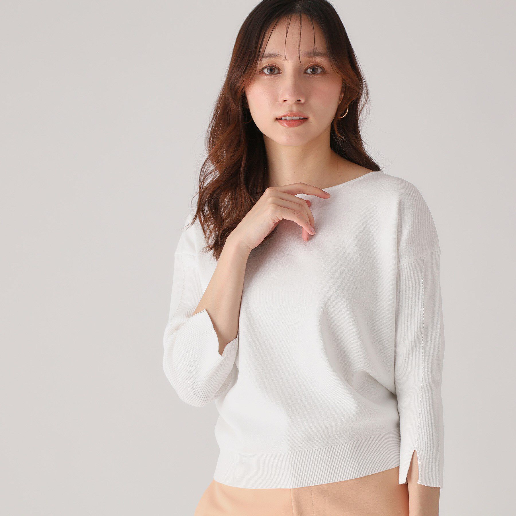 COUP DE CHANCE「【洗える】ビーズ刺しゅうニットトップス」|ニット・セーター|