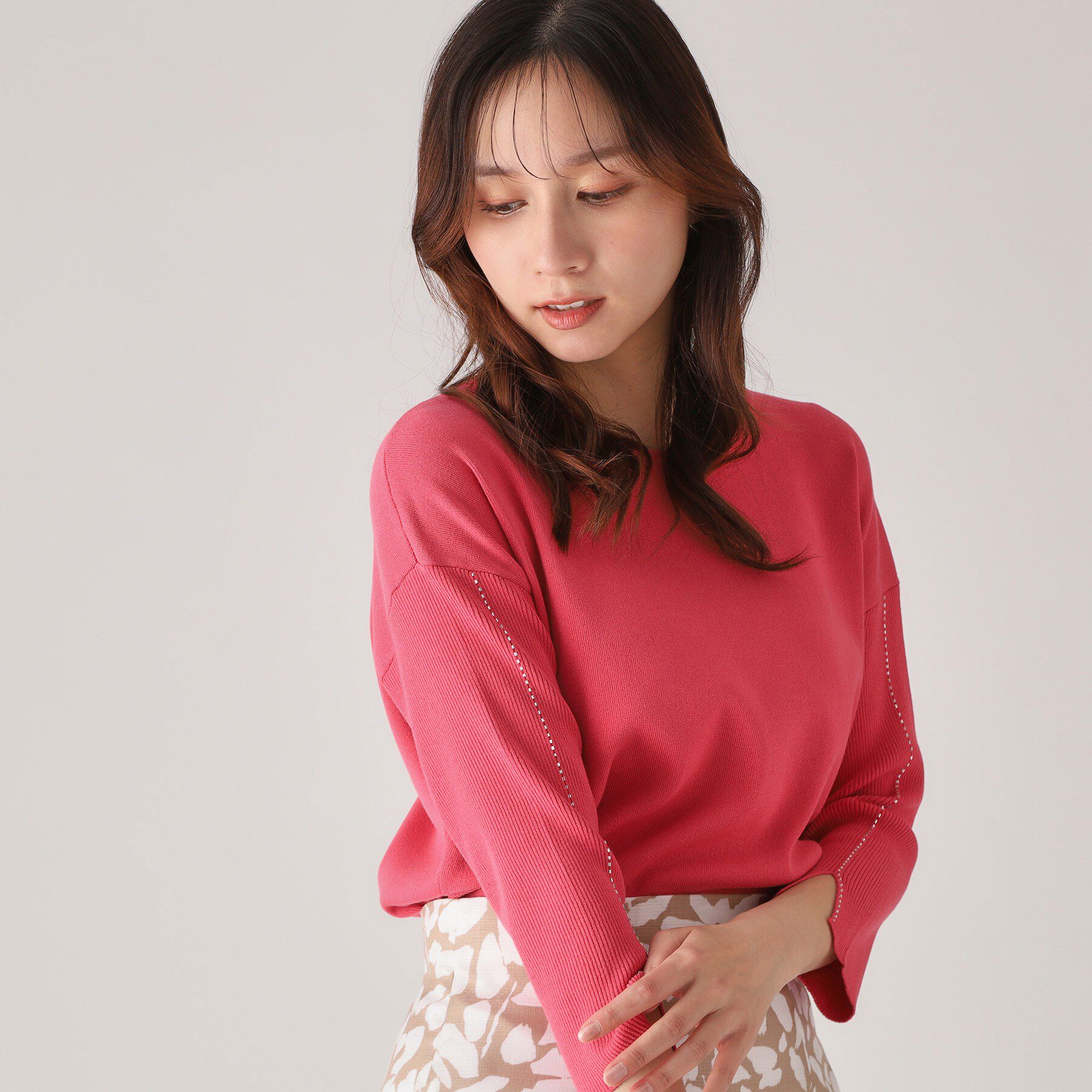 COUP DE CHANCE「【洗える】ビーズ刺しゅうニットトップス」|ニット・セーター|