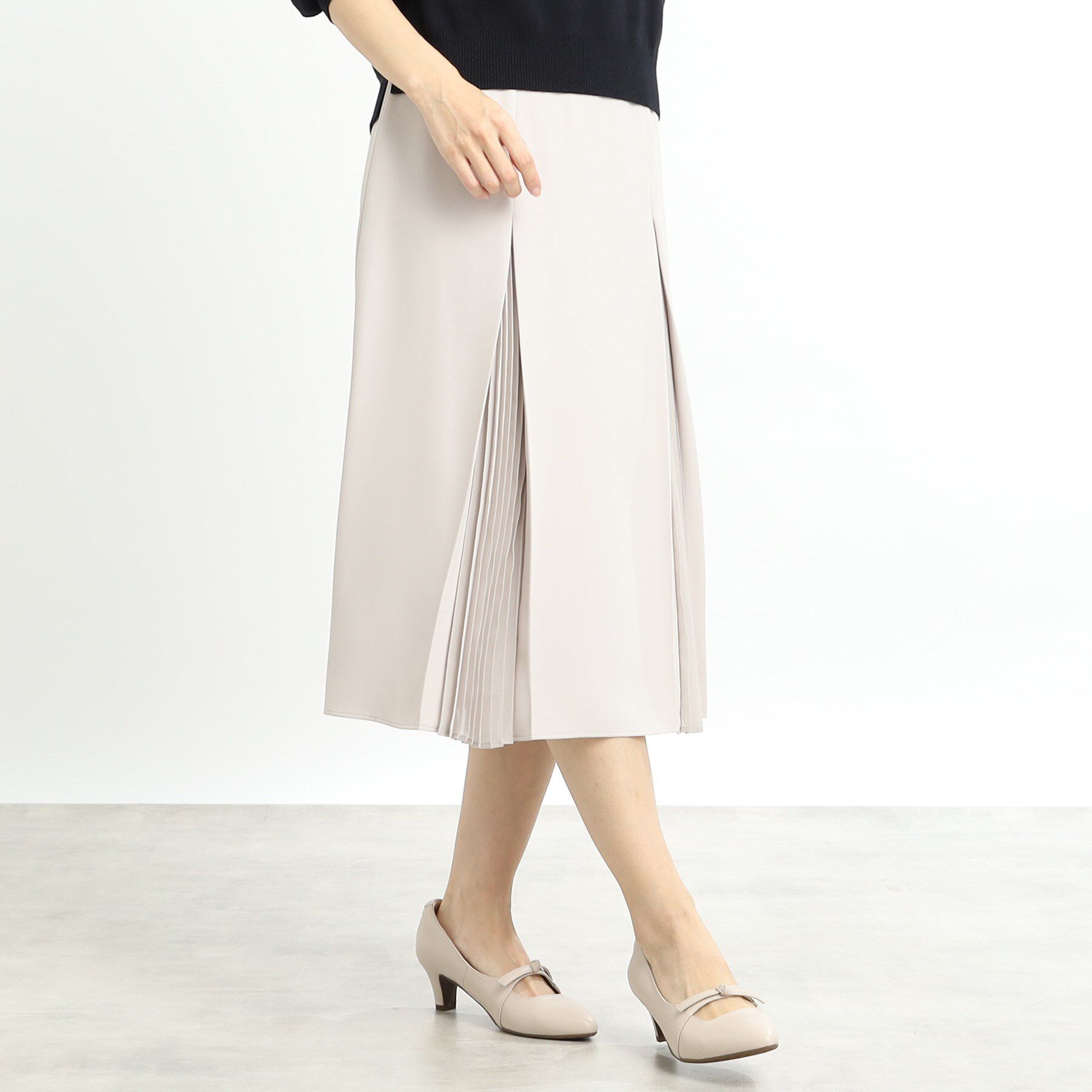 Reflect「【手洗い可】シフォンプリーツドッキングスカート」|スカート|