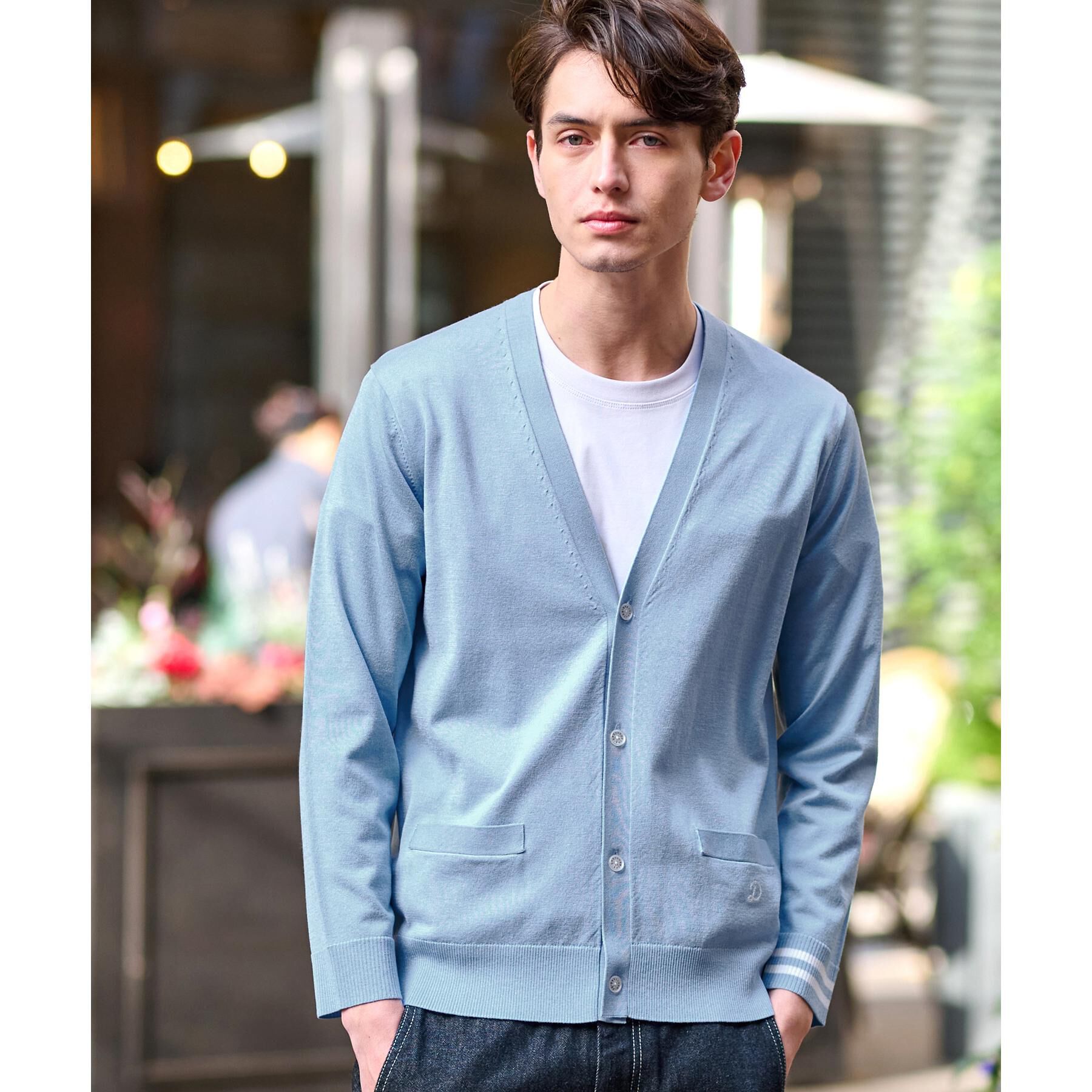 DRESSTERIOR「スリーブライン スプリングカーディガン」|カーディガン|サックスブルー(09