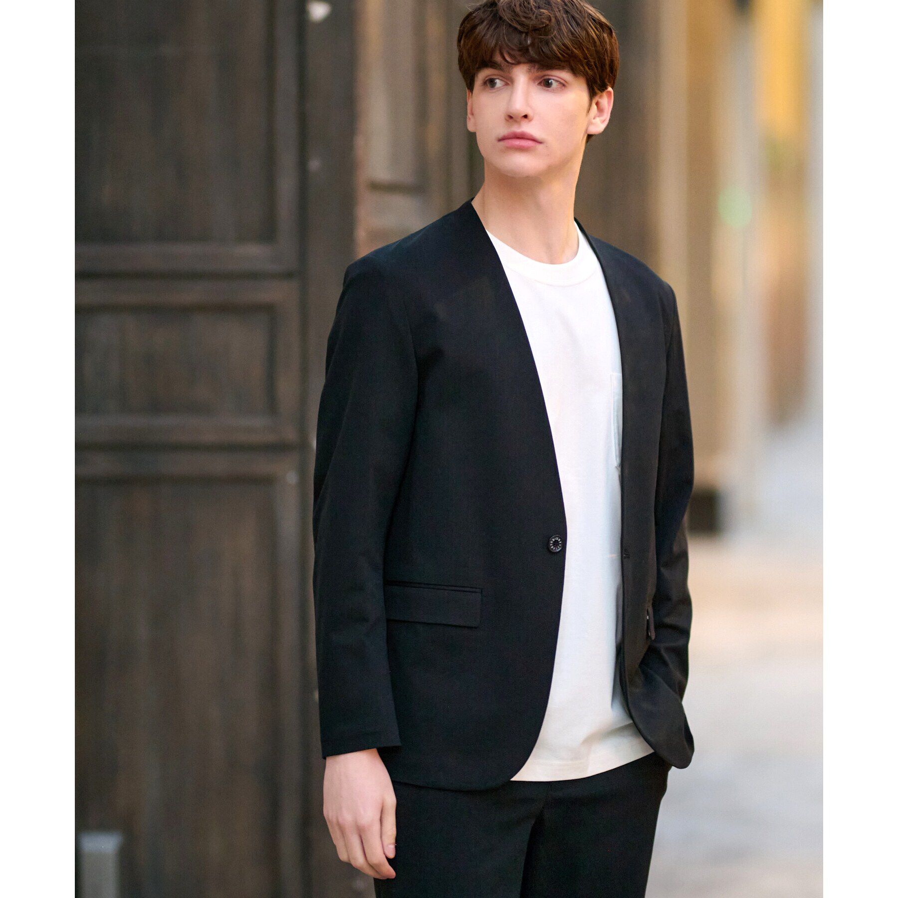 DRESSTERIOR「【セットアップ可】ドライトリコット ノーカラージャケット」|ノーカラージャケット|