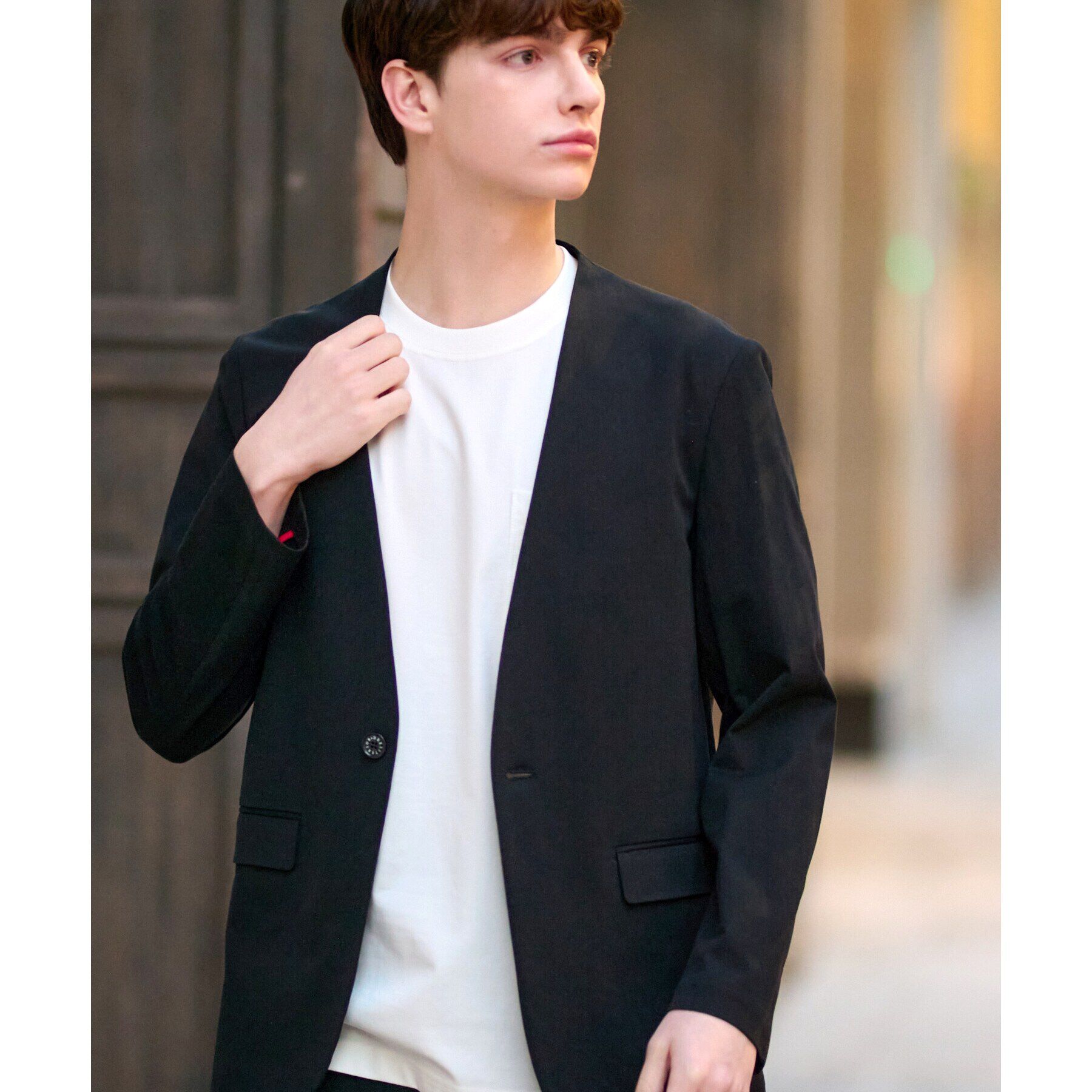 DRESSTERIOR「【セットアップ可】ドライトリコット ノーカラージャケット」|ノーカラージャケット|