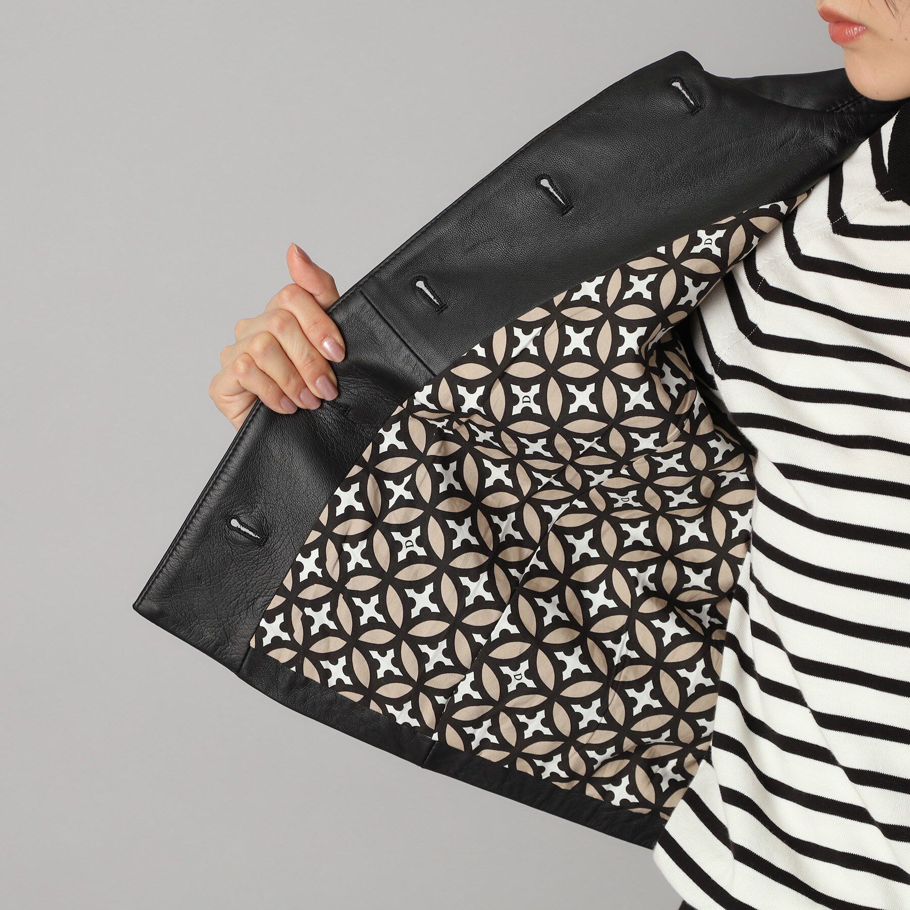 DRESSTERIOR「【本革】ラムレザーミニマルジャケット」|ブルゾン・スタジャン|