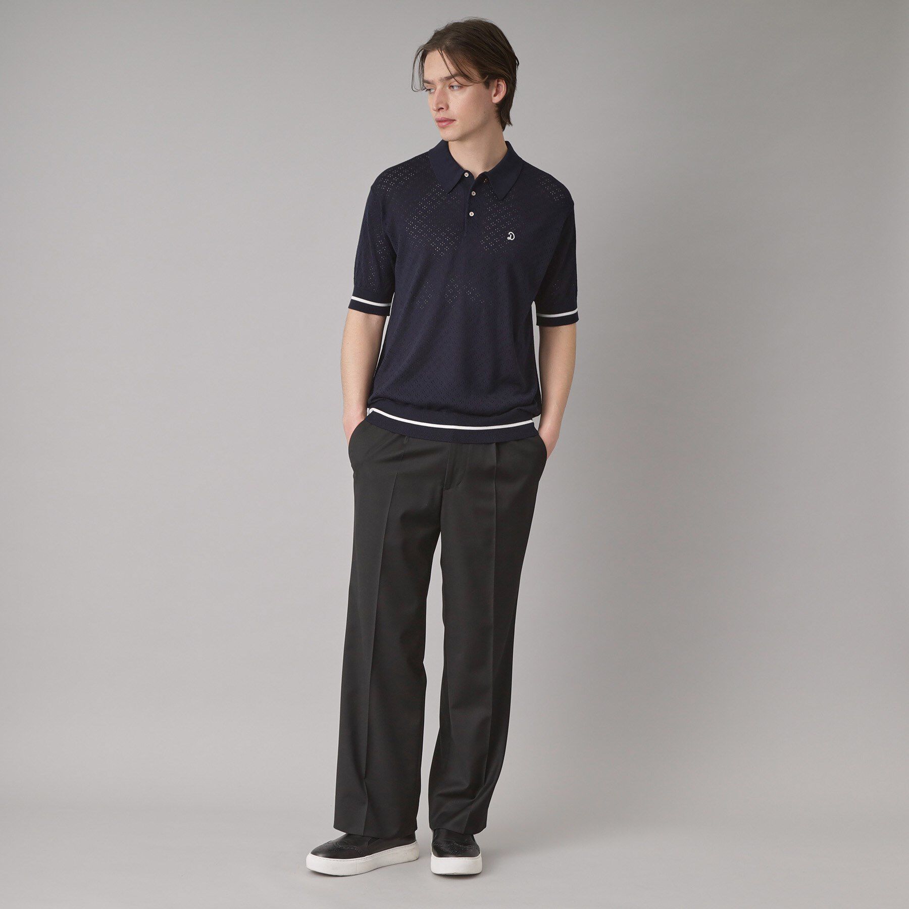 DRESSTERIOR「レースジャカード ニットポロ」|ポロシャツ|