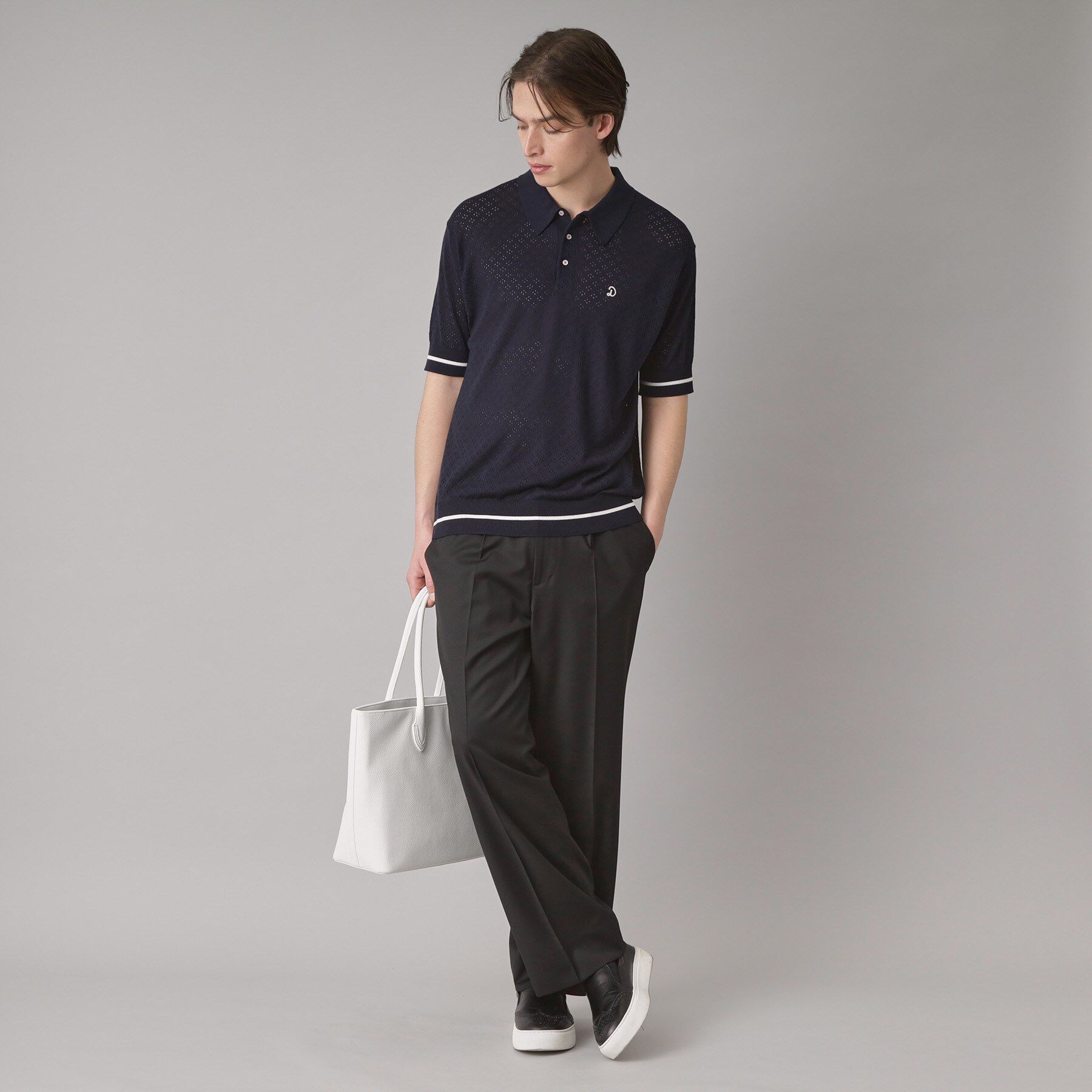 DRESSTERIOR「レースジャカード ニットポロ」|ポロシャツ|