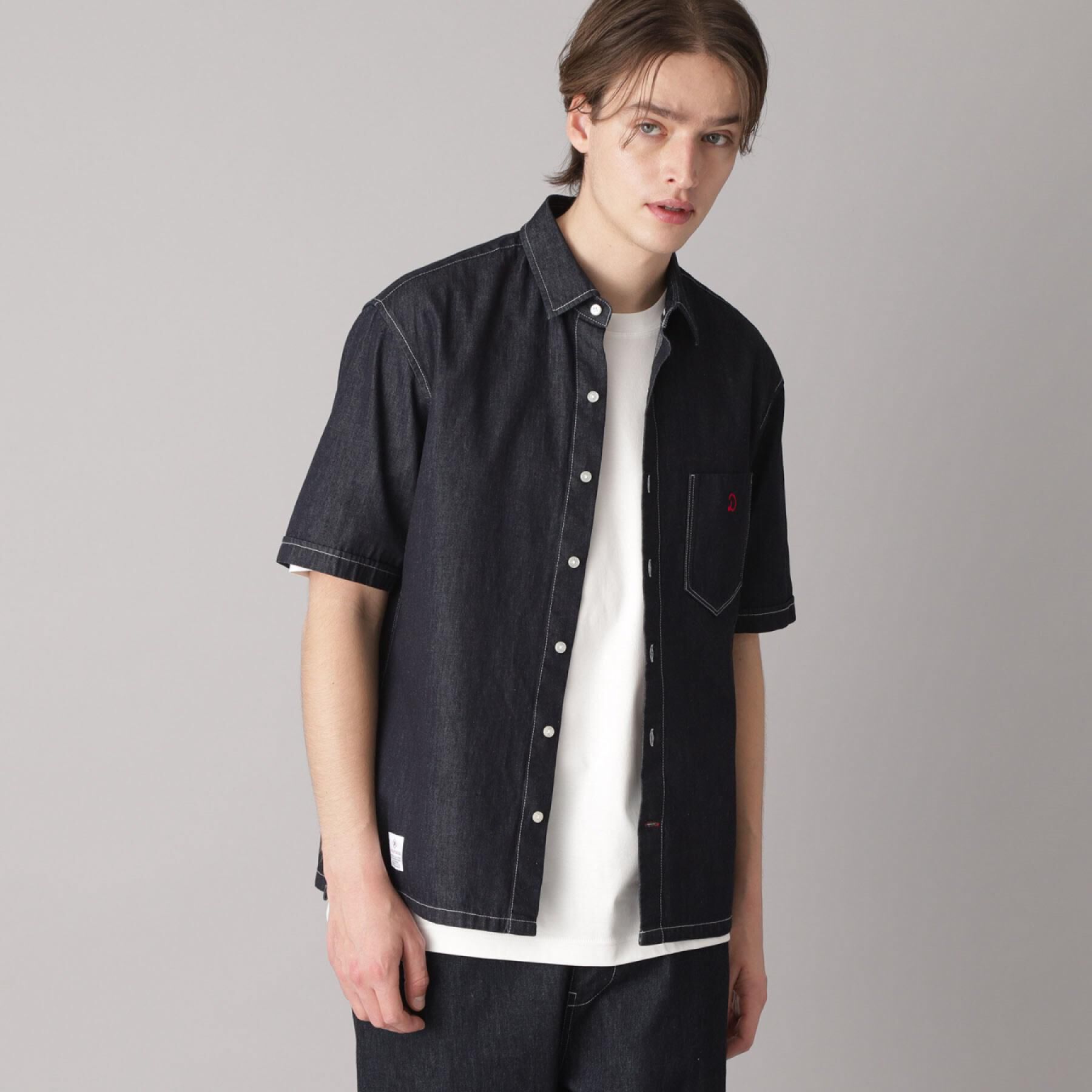 DRESSTERIOR「【セットアップ可】ライトデニム ハーフスリーブシャツ」|シャツ・ブラウス|