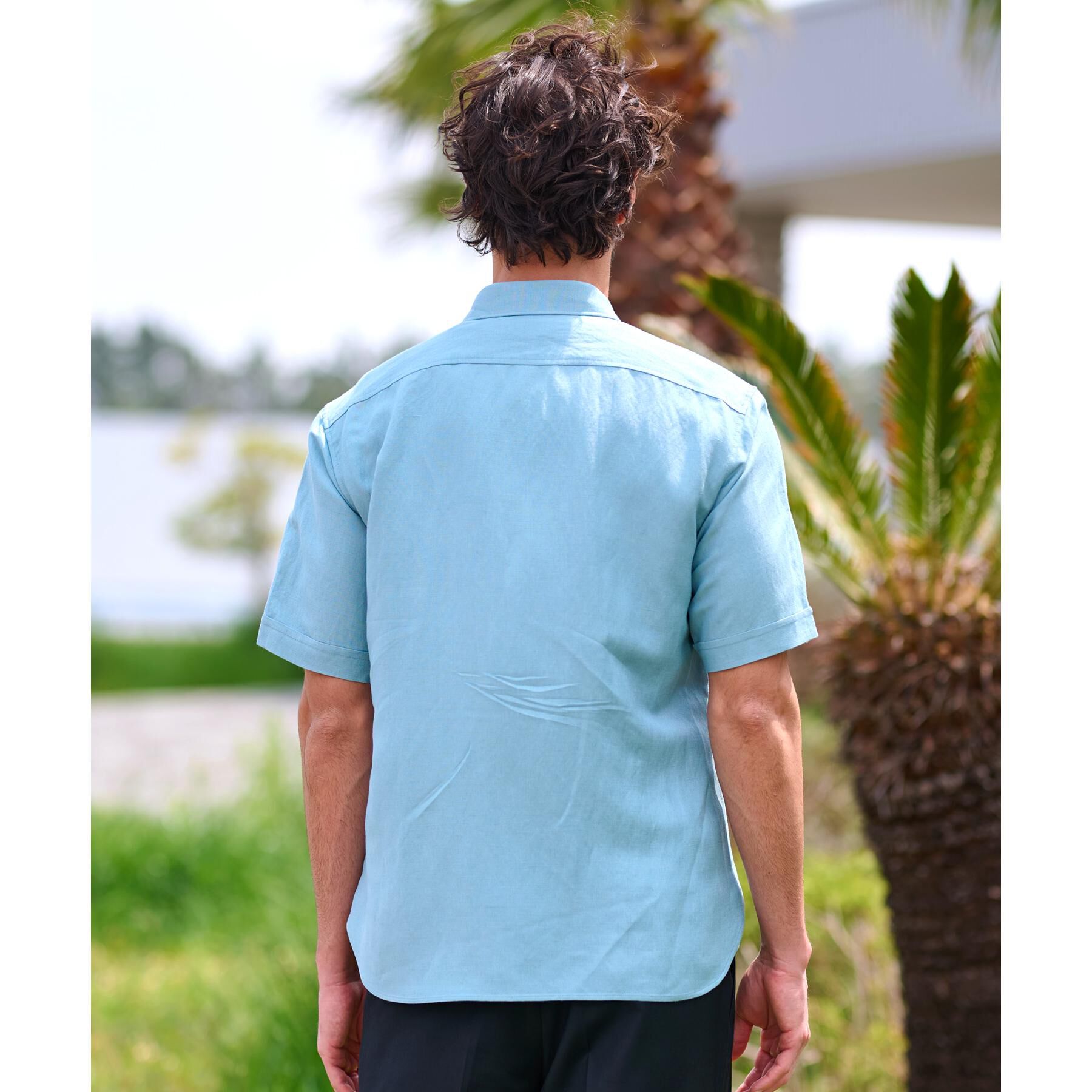 DRESSTERIOR「リネンレーヨン ハーフスリーブシャツ」|シャツ・ブラウス|