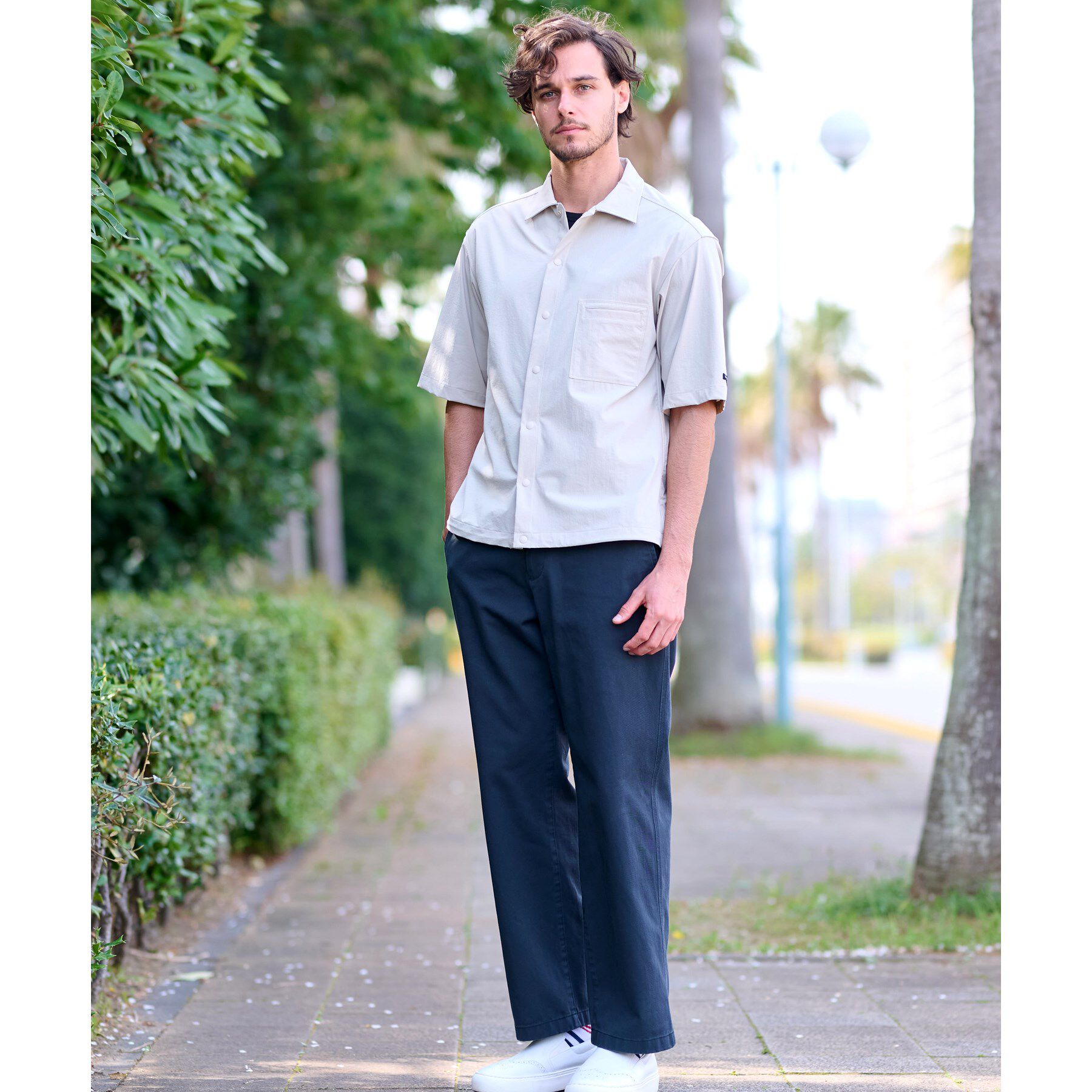 DRESSTERIOR「【セットアップ可】ライトクロス 2WAYストレッチシャツ」|シャツ・ブラウス|