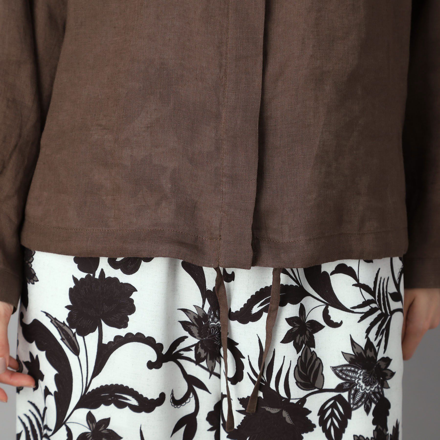 DRESSTERIOR「ストライプリネン ドロストシャツ」|シャツ・ブラウス|