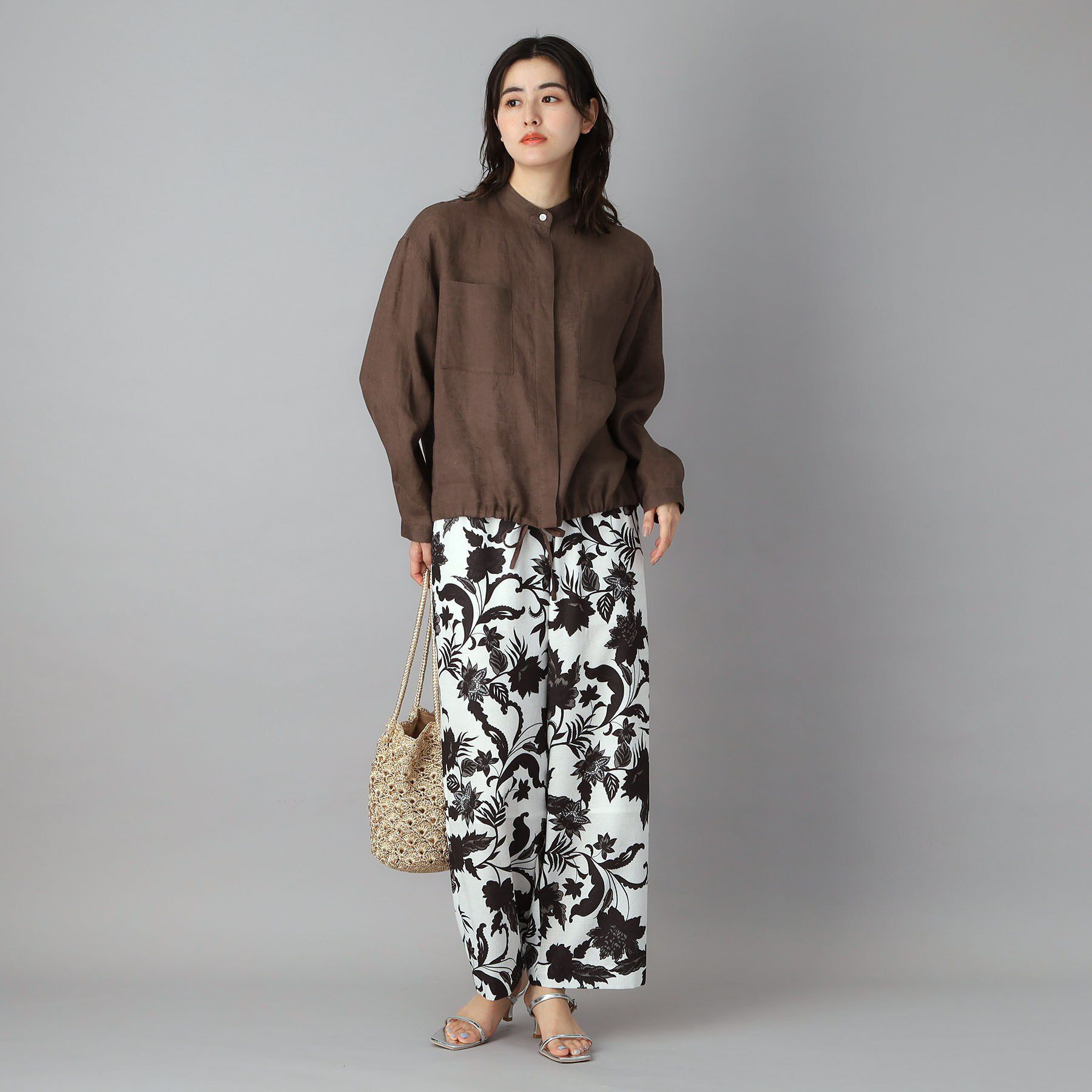 DRESSTERIOR「ストライプリネン ドロストシャツ」|シャツ・ブラウス|