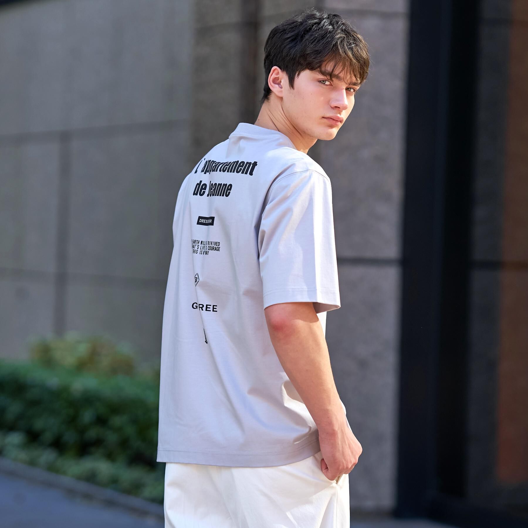DRESSTERIOR「【接触冷感／UVカット／抗菌防臭／しわ防止】クールデオドラント ロゴTシャツ」|Tシャツ・カットソー|
