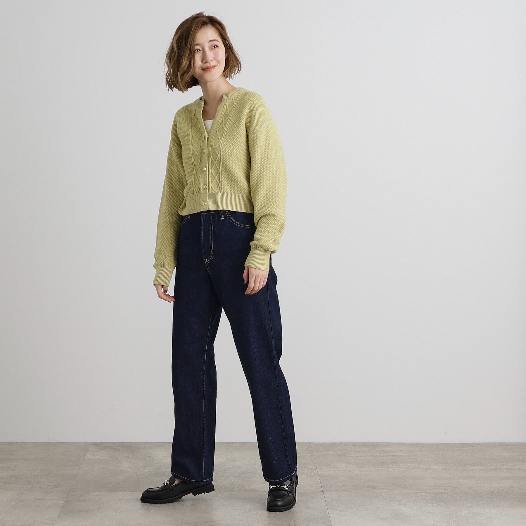 grove「スリットネッククロップドカーディガン」|カーディガン|