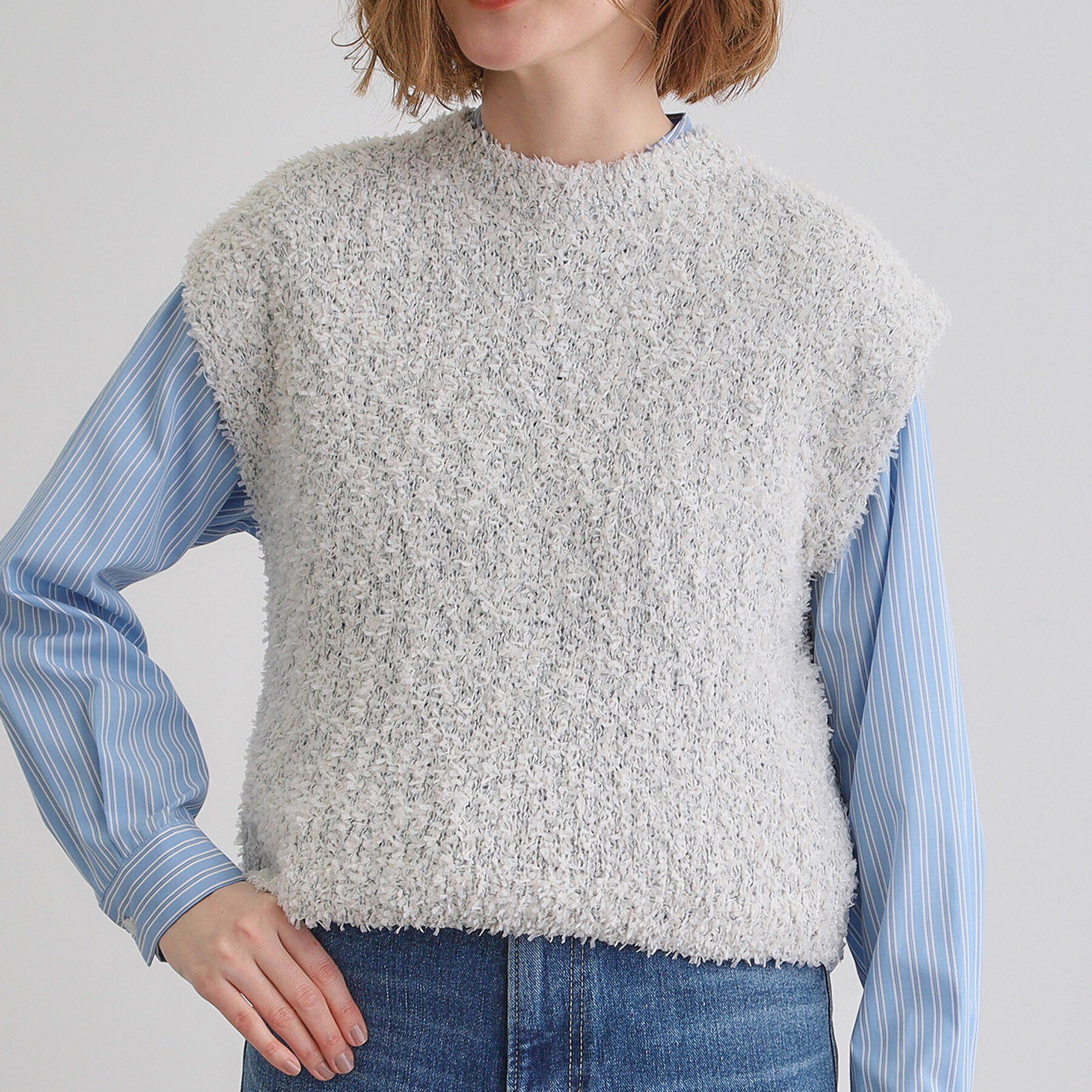 grove「ラメリリーニットベスト」|ベスト・ジレ|