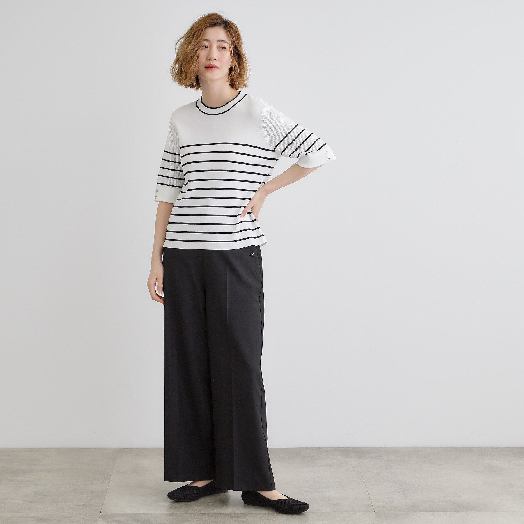 grove「【ひんやり多機能】やわらかドライタッチワイドスリーブプルオーバー」|ニット・セーター|