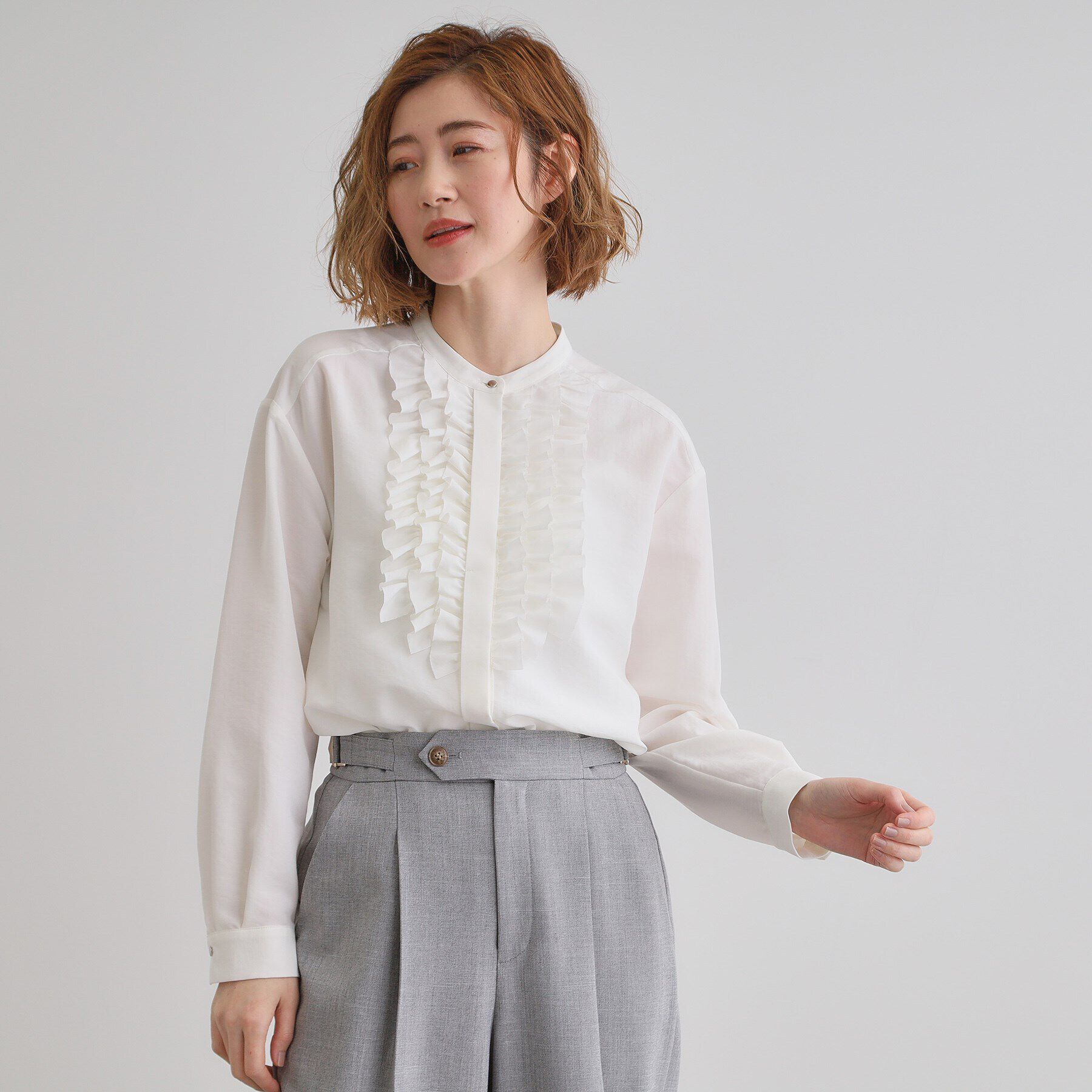 grove「スパンビンテージフリルブラウス」|シャツ・ブラウス|