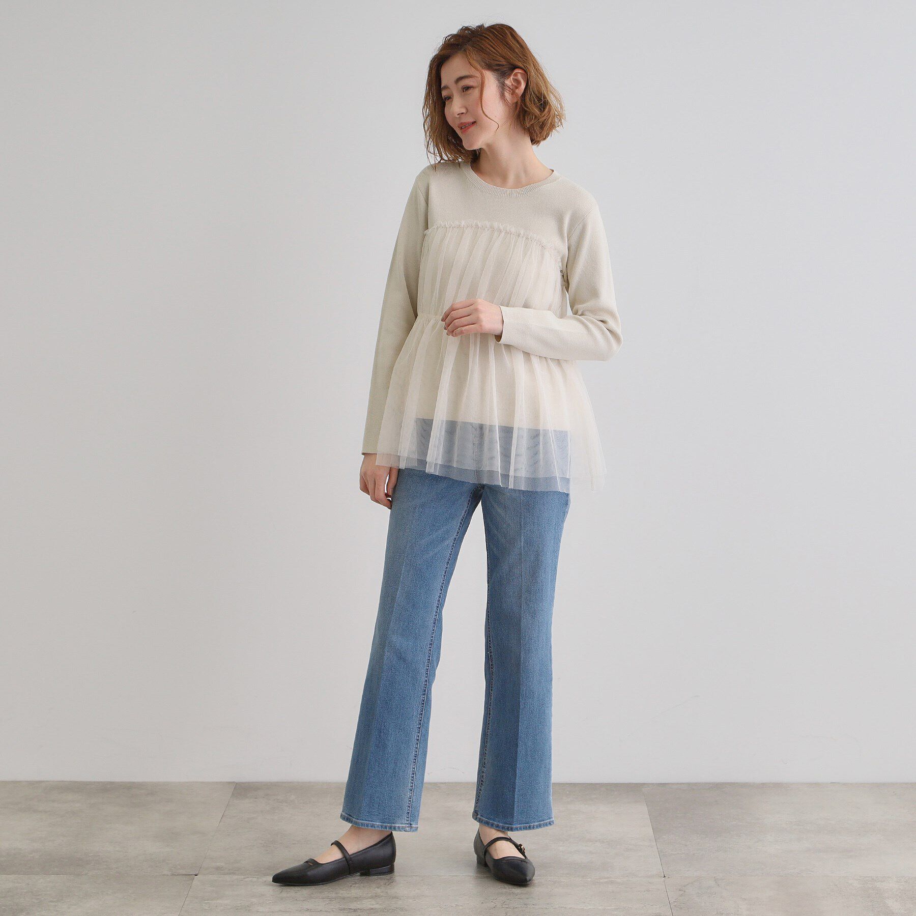 grove「チュールドッキングニットプルオーバー」|ニット・セーター|