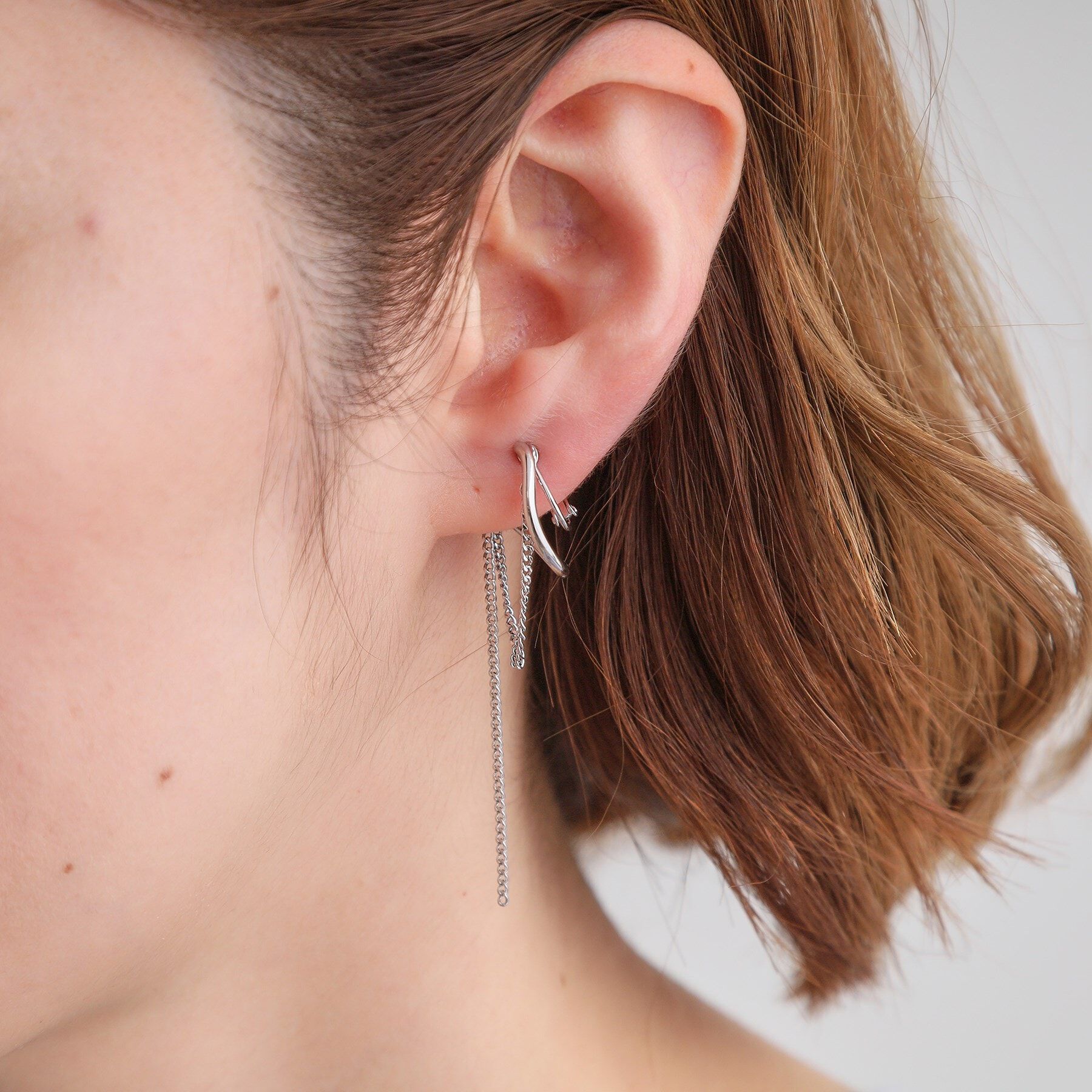 grove「メタルチェーンイヤリング」|イヤリング|