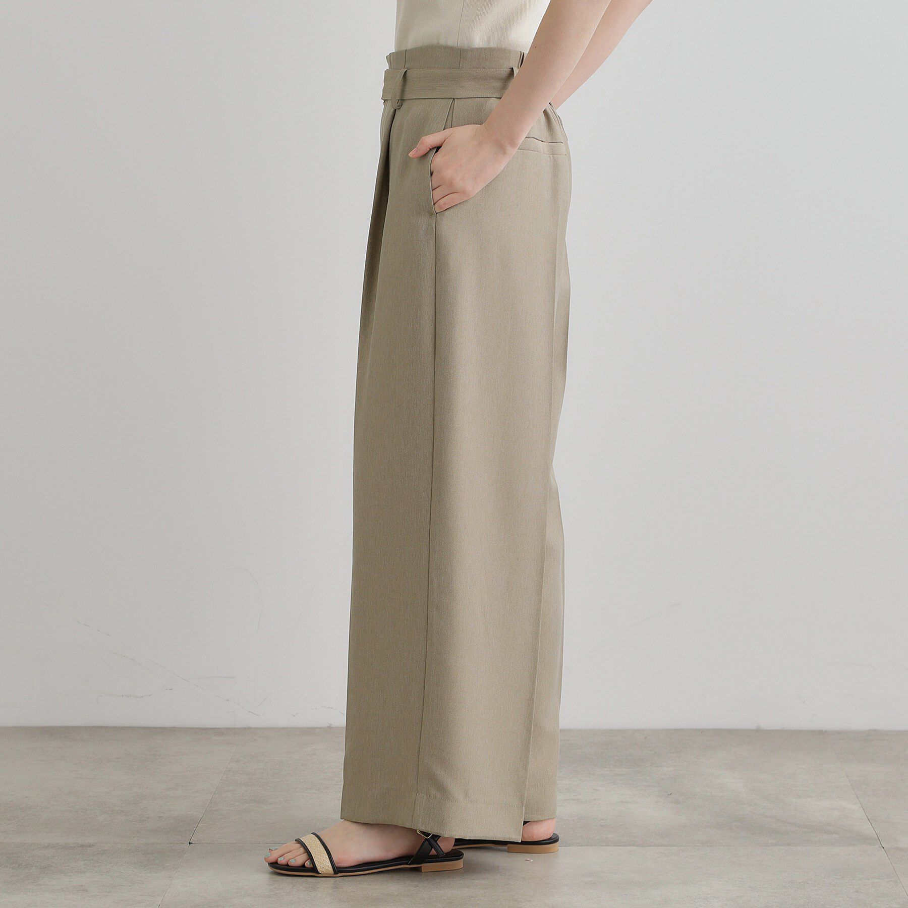 grove「デニムライクベルト付きワイドパンツ」|その他|