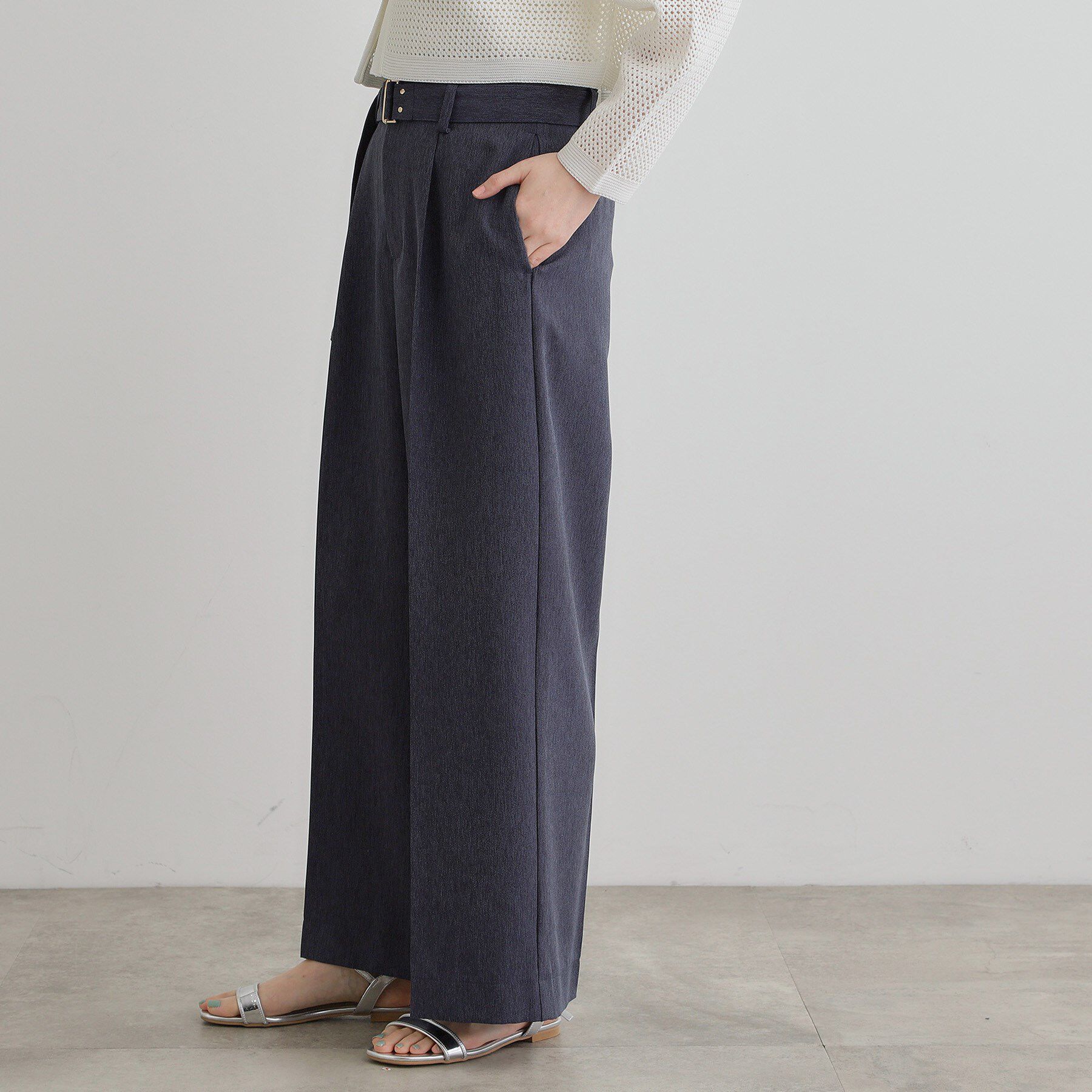 grove「デニムライクベルト付きワイドパンツ」|その他|