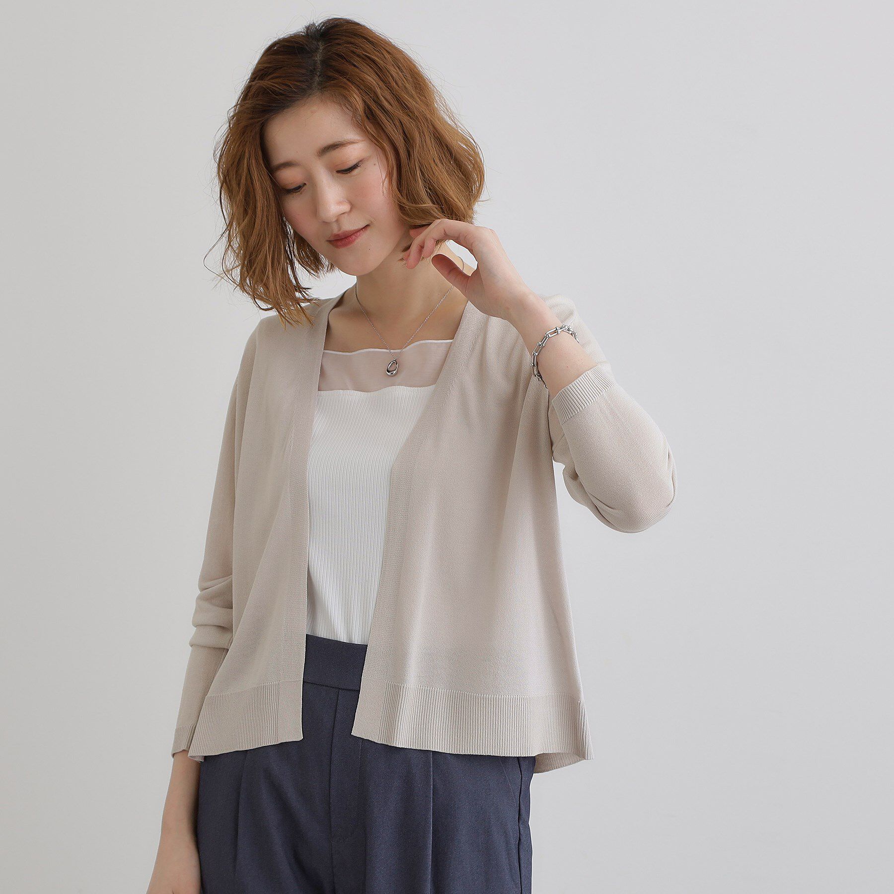 grove「【接触冷感/UVカットetc】夏に嬉しい機能付き！ベーシックショートカーディガン」|カーディガン|