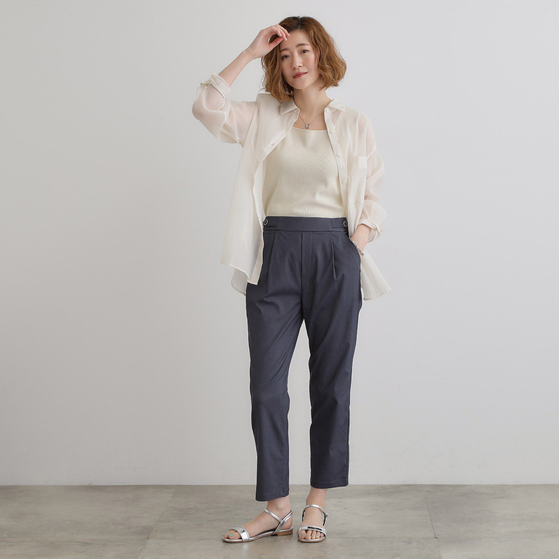 grove「低身長さん向け－3cm丈【接触冷感】サマーハイパーストレッチテーパードパンツ」|その他|