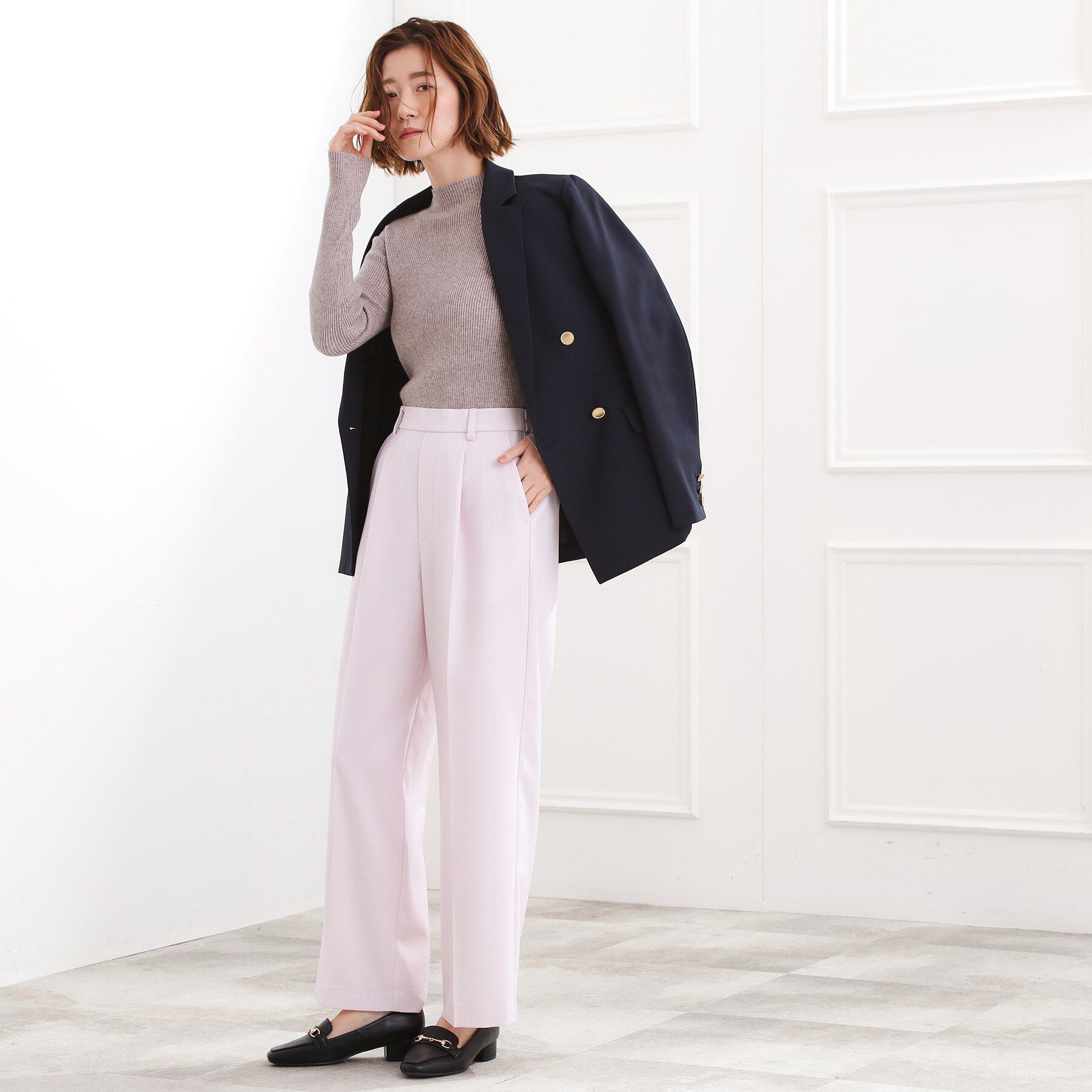 grove「スタイリングが上品に決まる、ウールライクワイドパンツ」|その他|