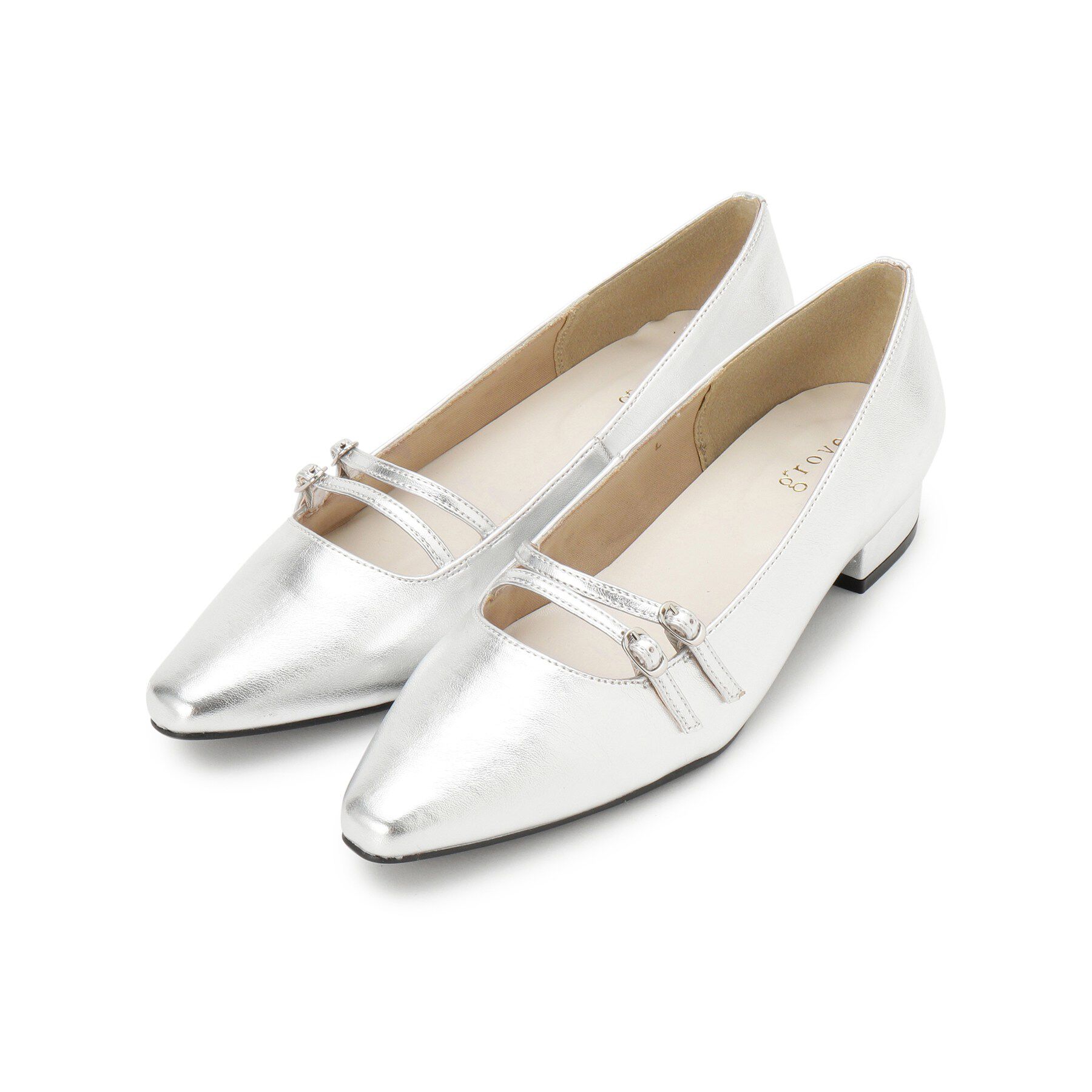 grove「ダブルベルトパンプス」|パンプス|シルバー(006)