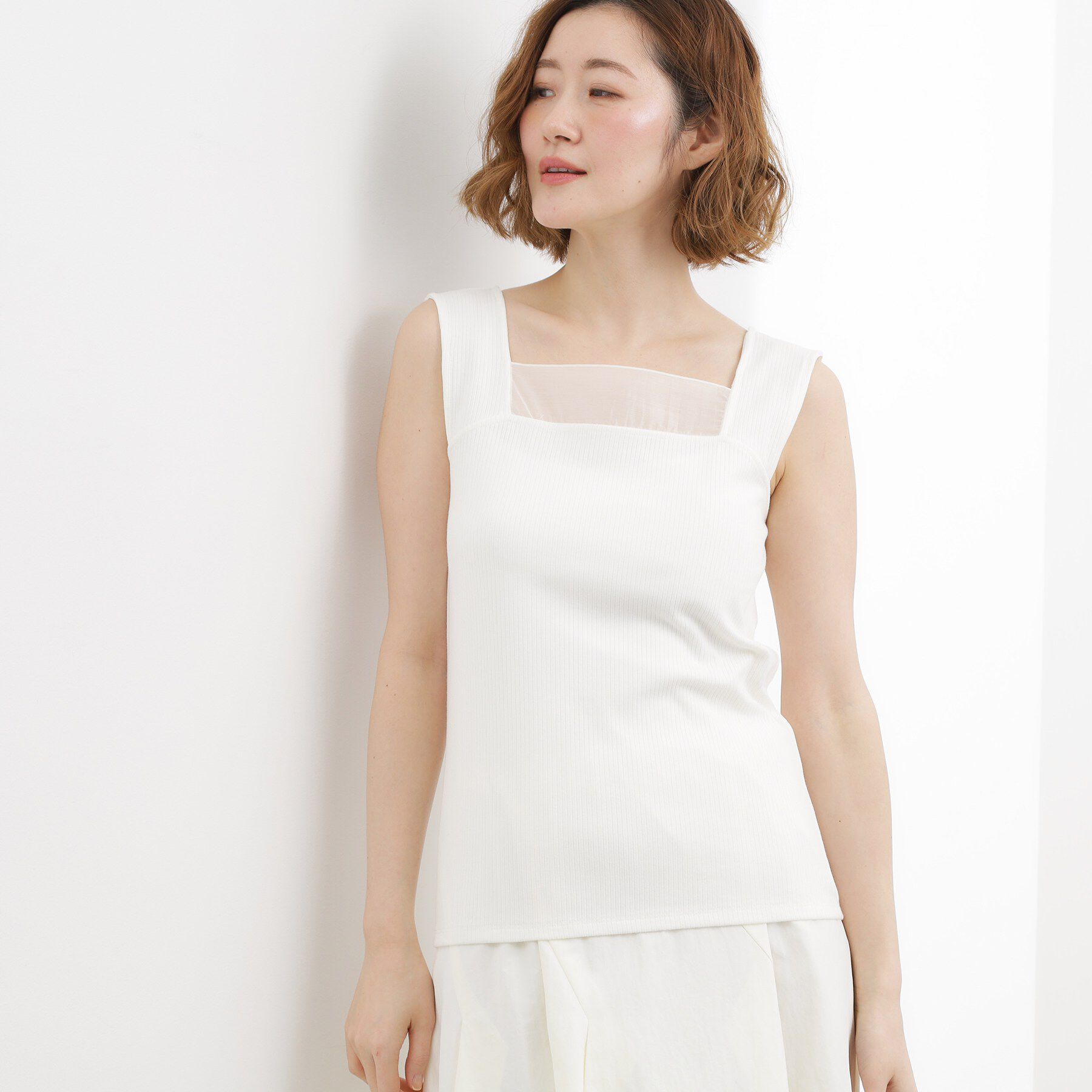 grove「【貴島明日香さん着用】シアードッキングスクエアタンク」|キャミソール|
