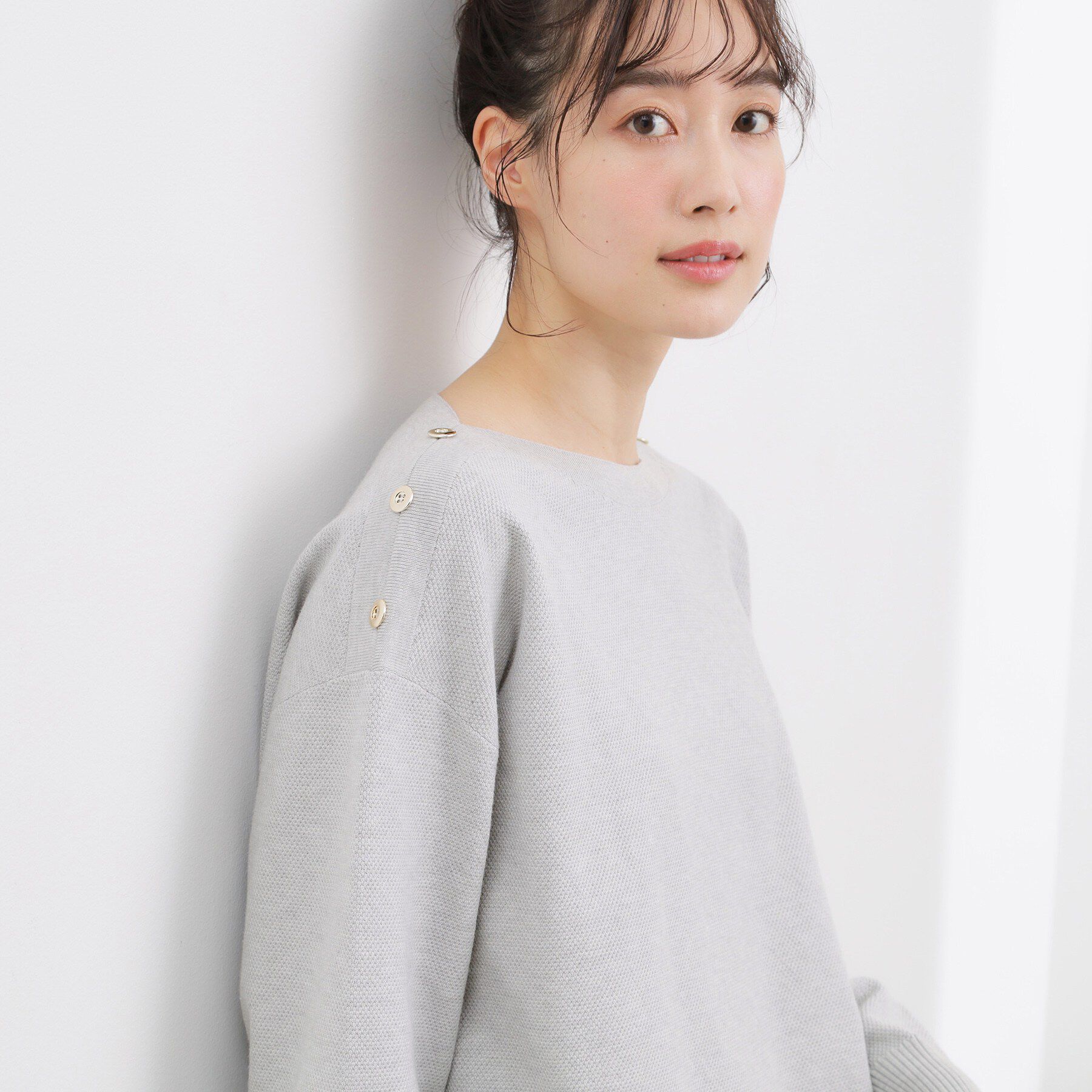 grove「【おうちで洗える】顔周りすっきり、ボートネックニット」|ニット・セーター|