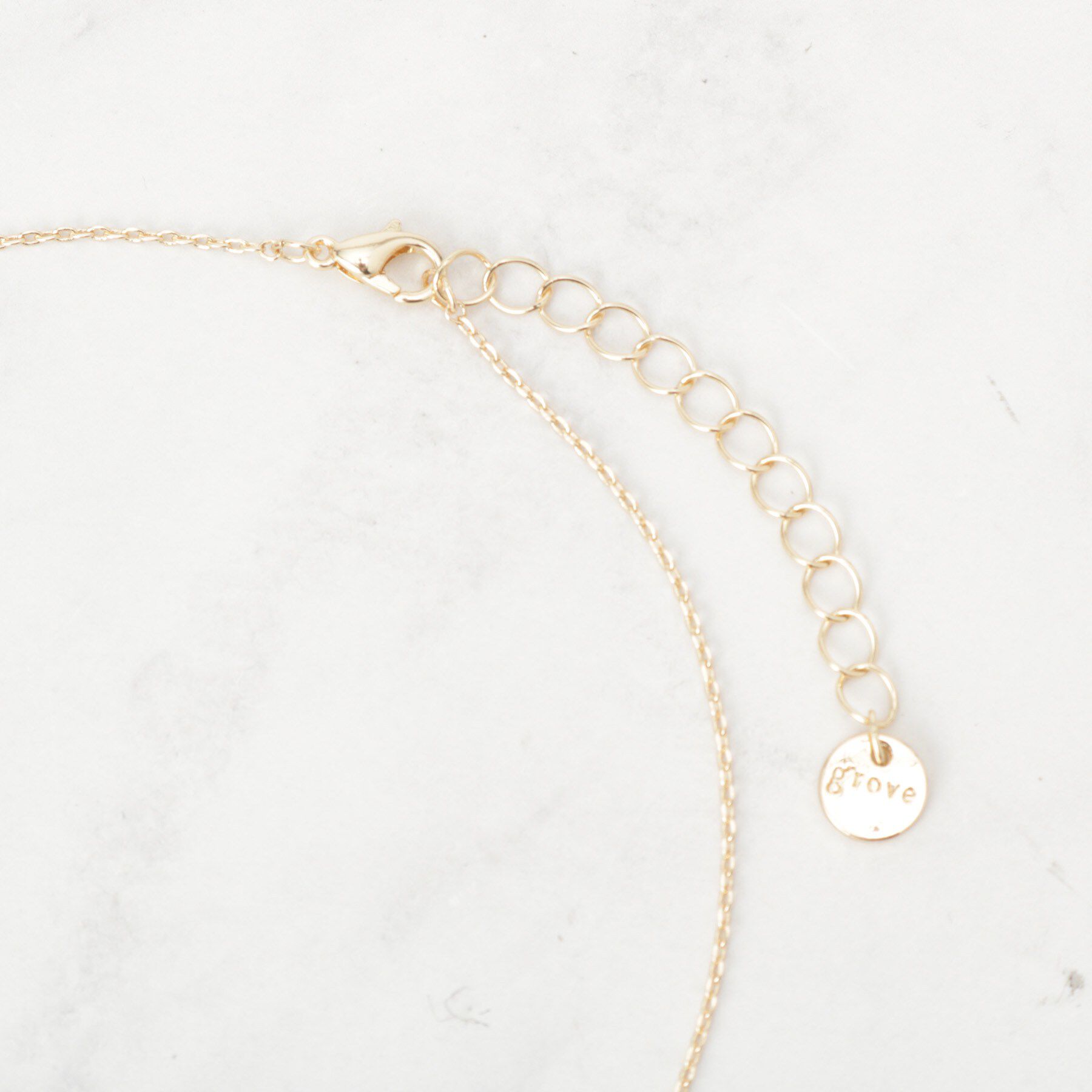 grove「ツイストメタルダブルリングショートネックレス」|ネックレス|