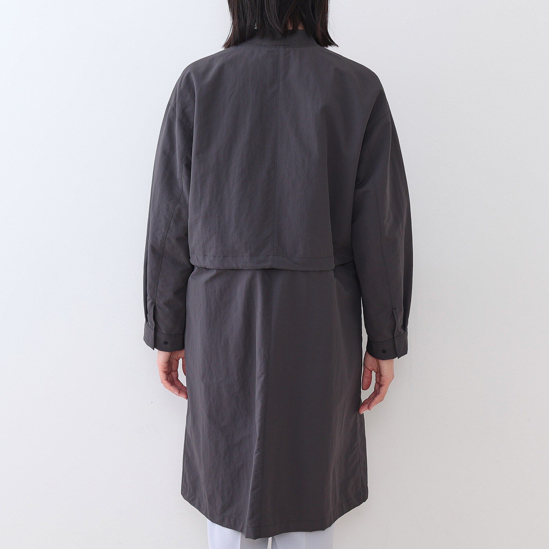 INDIVI「【撥水／UVケア／2WAY】ショート＆ロング ブルゾンコート」|ブルゾン・スタジャン|
