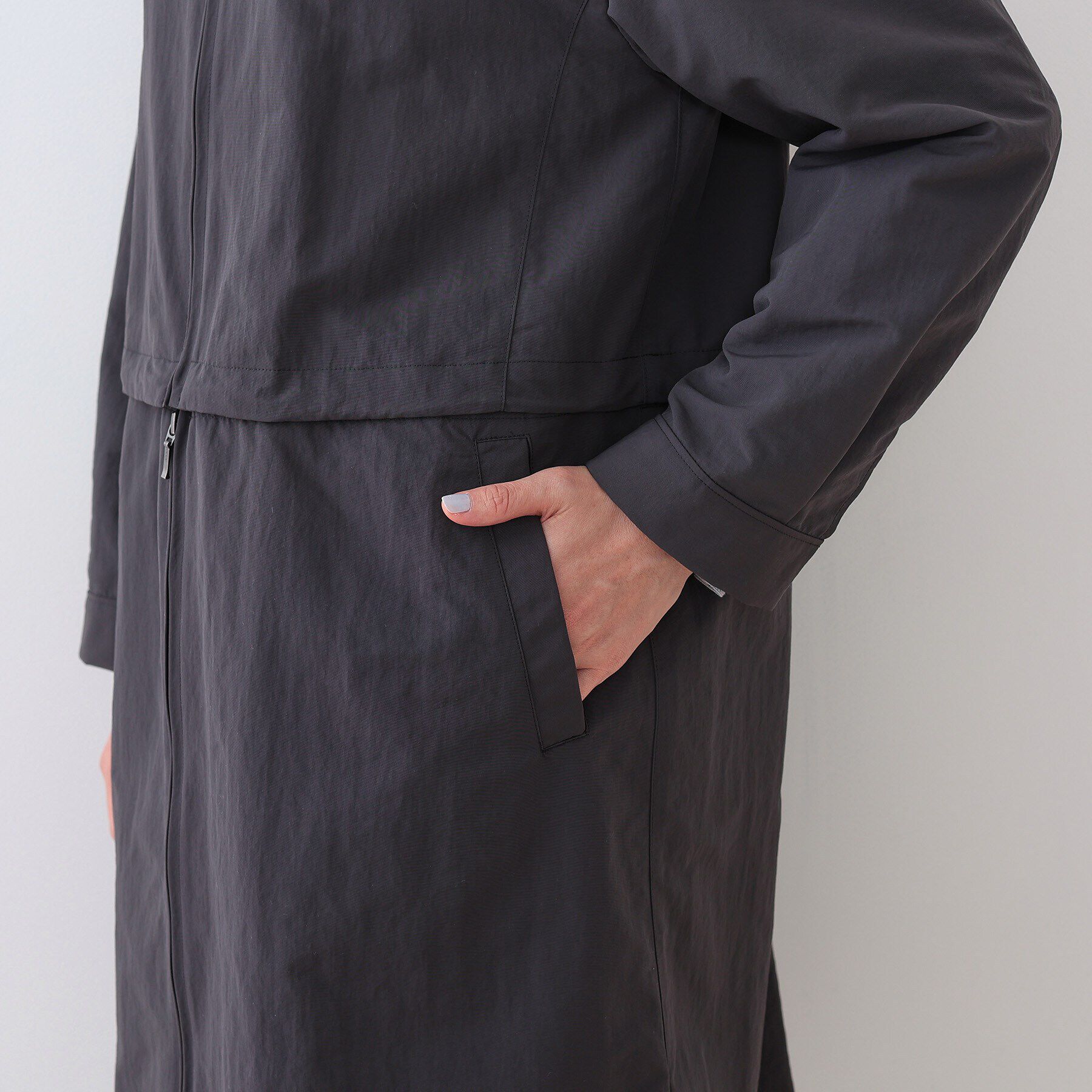 INDIVI「【撥水／UVケア／2WAY】ショート＆ロング ブルゾンコート」|ブルゾン・スタジャン|