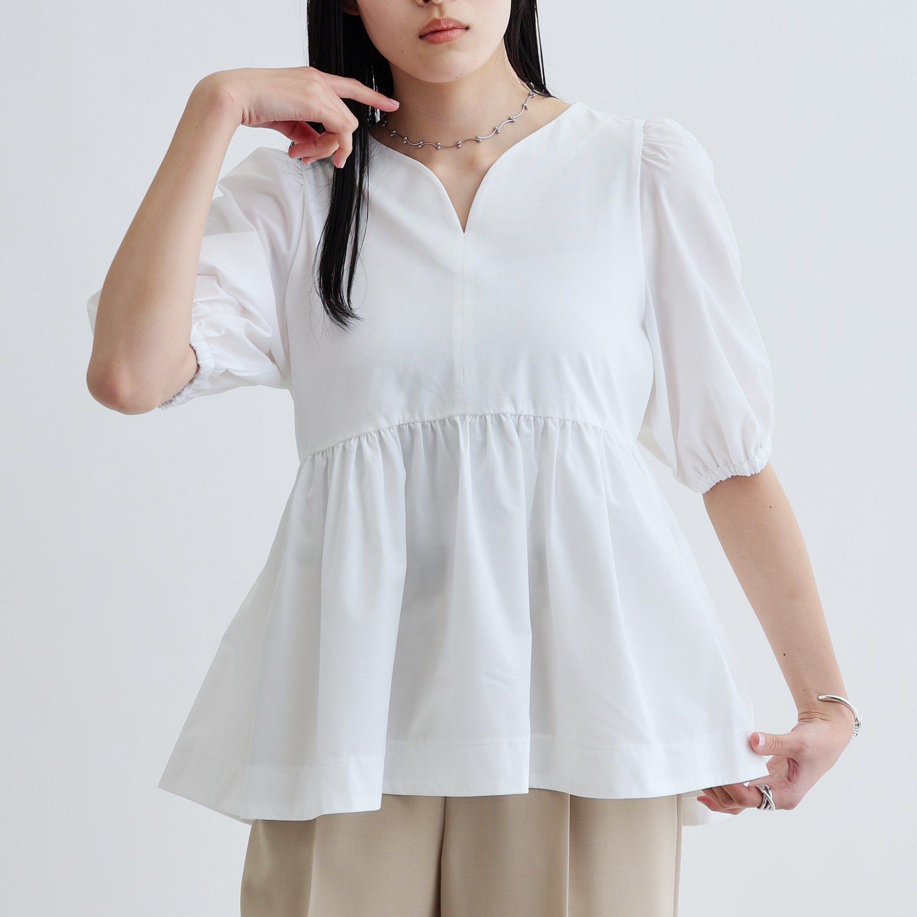 GALLEST「ハートネックペプラムカットソー」|Tシャツ・カットソー|