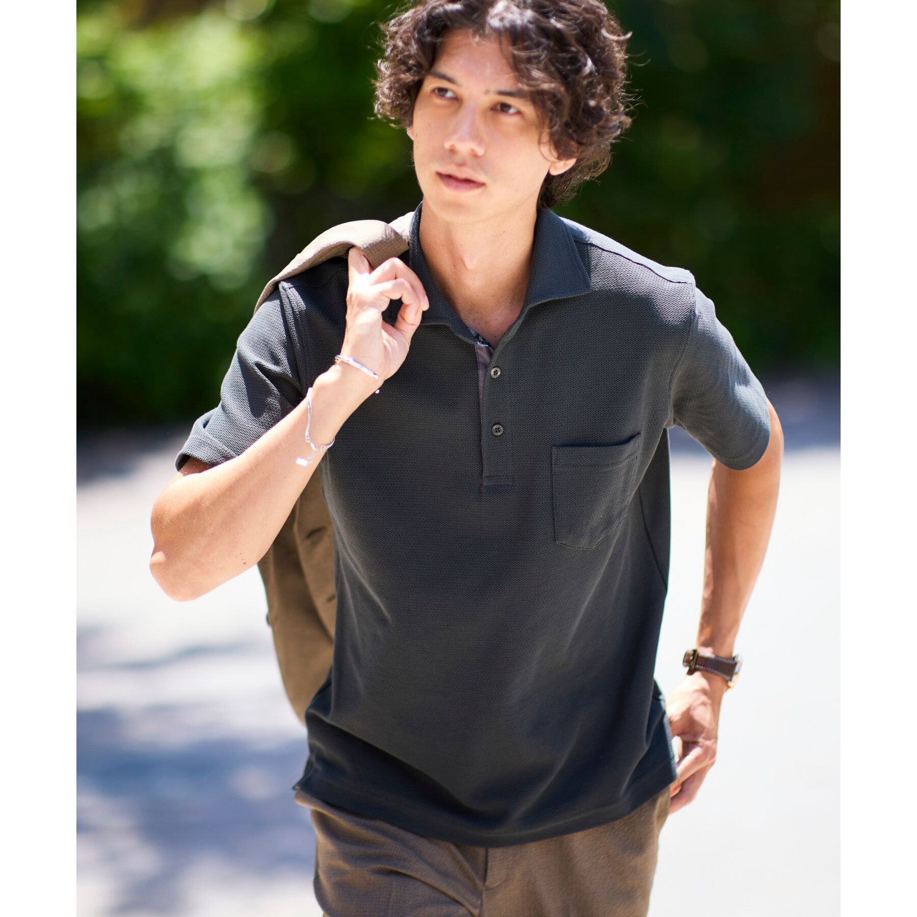 TAKEO KIKUCHI「【抗菌防臭／9色5サイズ展開】ハニカムメランジ ポロシャツ」|ポロシャツ|