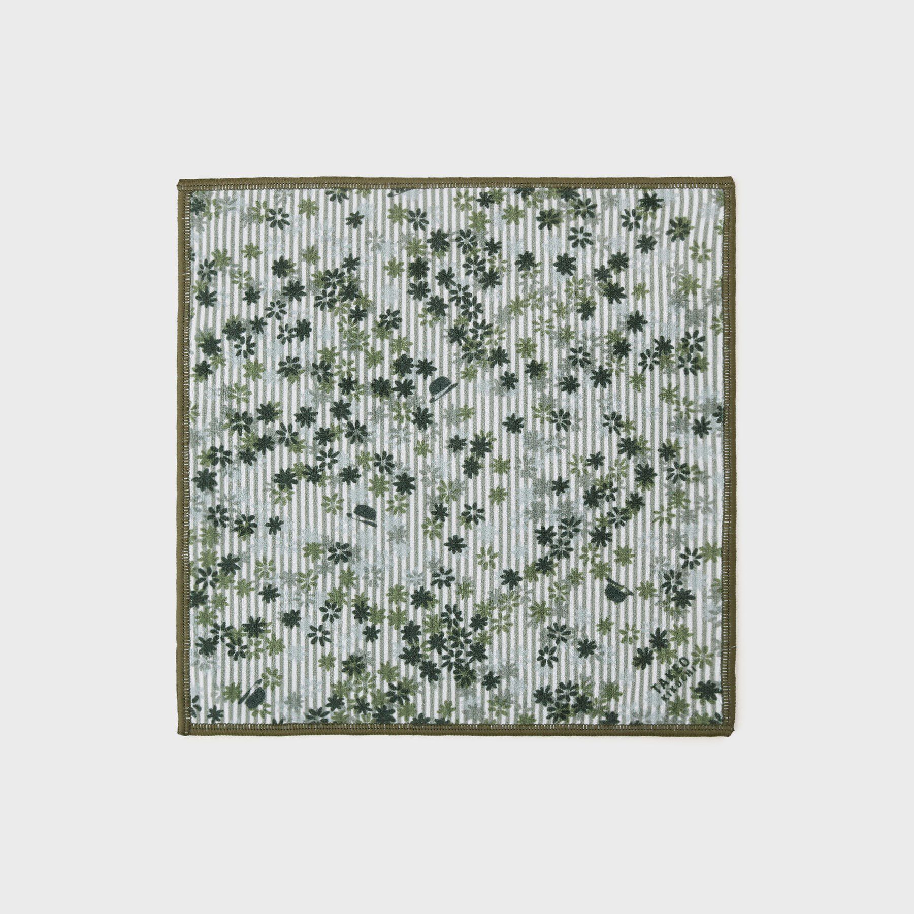 TAKEO KIKUCHI「ストライプ小花プリントフォンカチ」|ハンカチ|グレー(112)