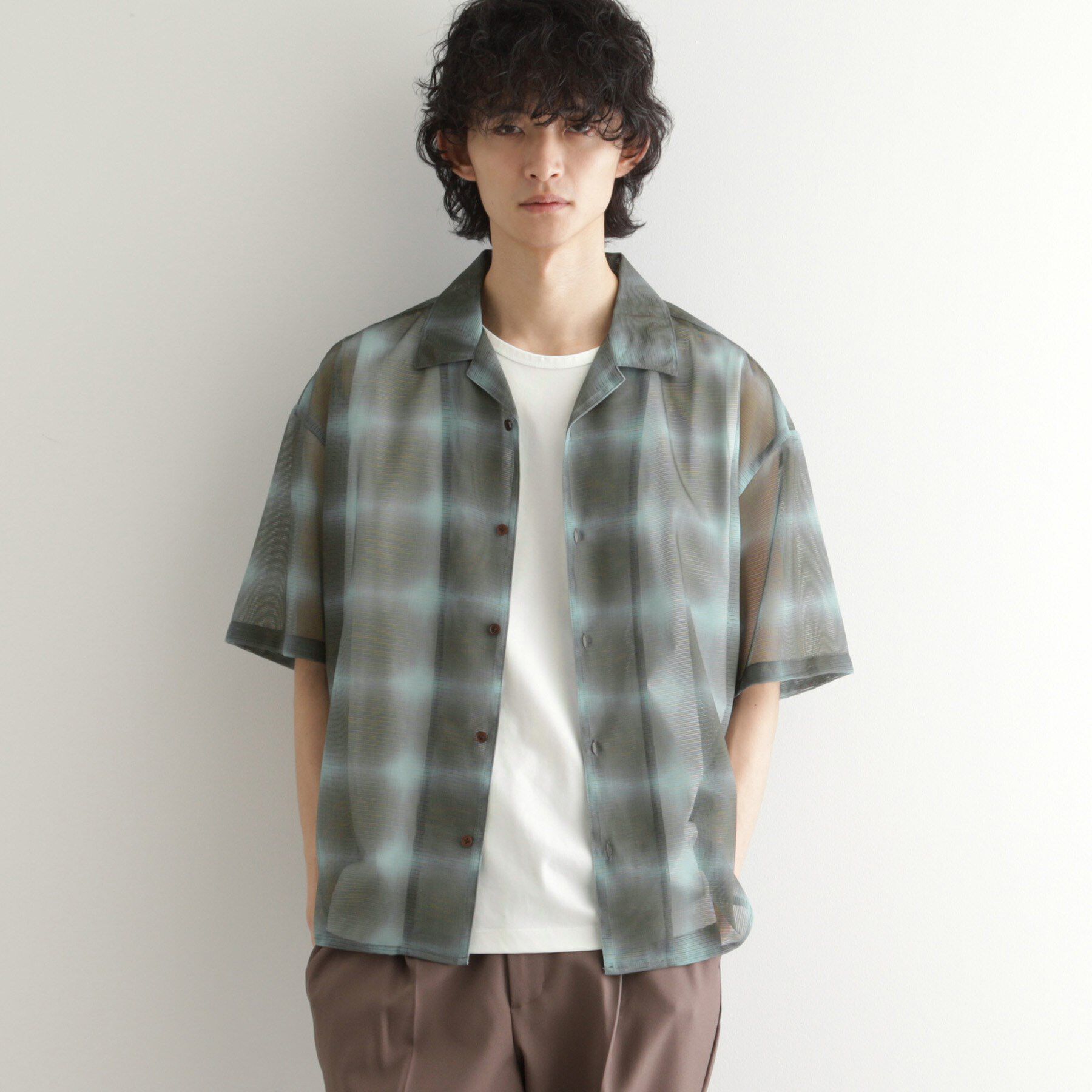 tk.TAKEO KIKUCHI「メッシュオンブレーチェックシャツ」|シャツ・ブラウス|