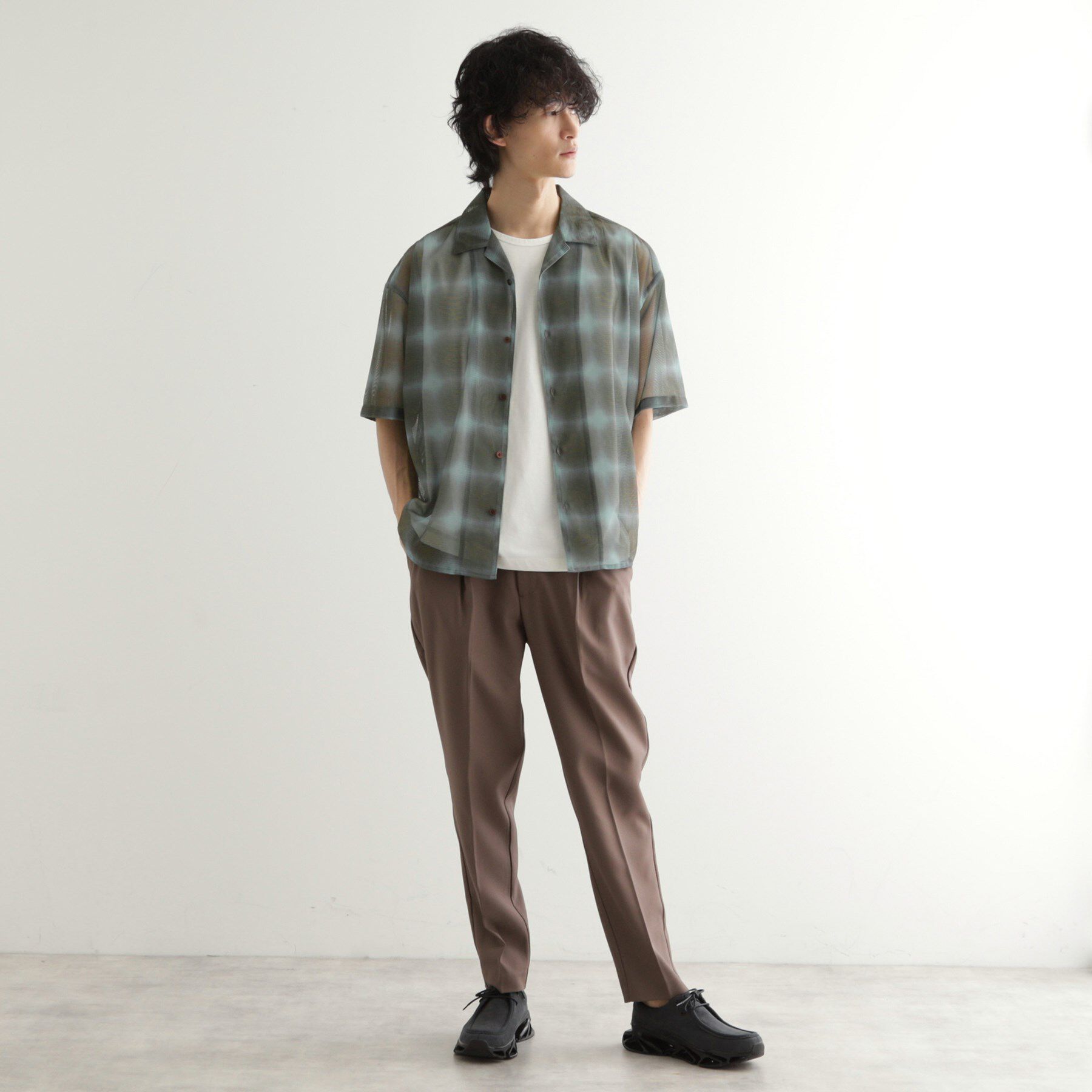 tk.TAKEO KIKUCHI「メッシュオンブレーチェックシャツ」|シャツ・ブラウス|