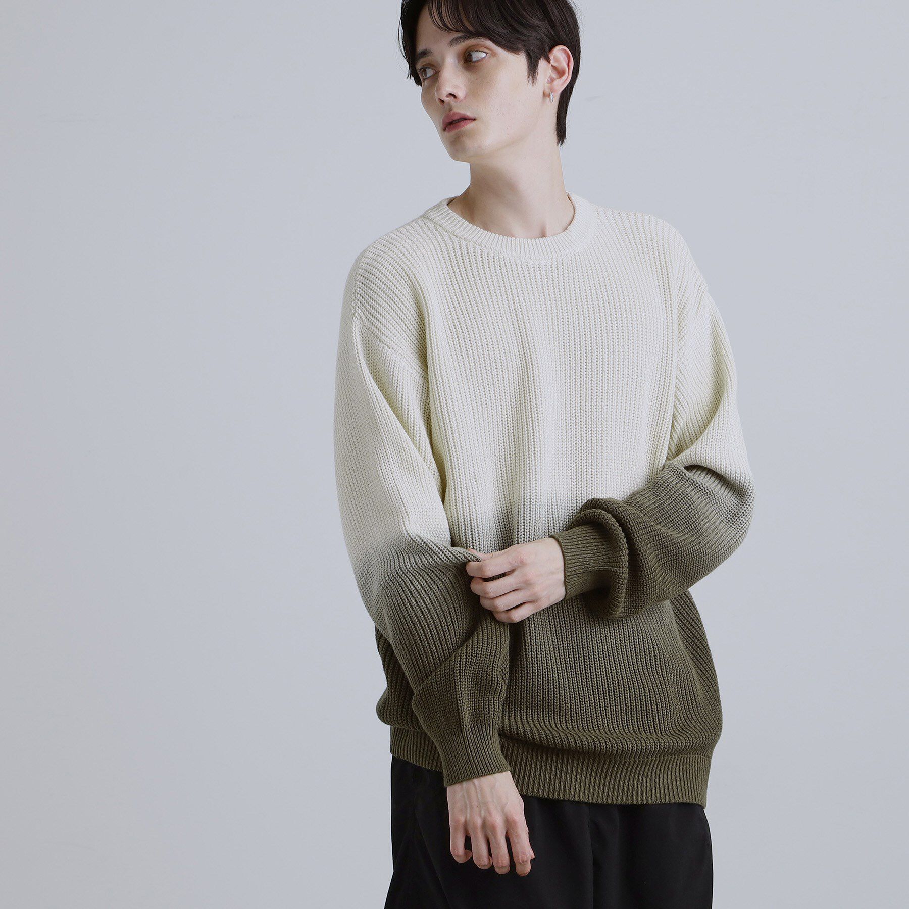 tk.TAKEO KIKUCHI「コットン畔編みグラデーションニット」|ニット・セーター|