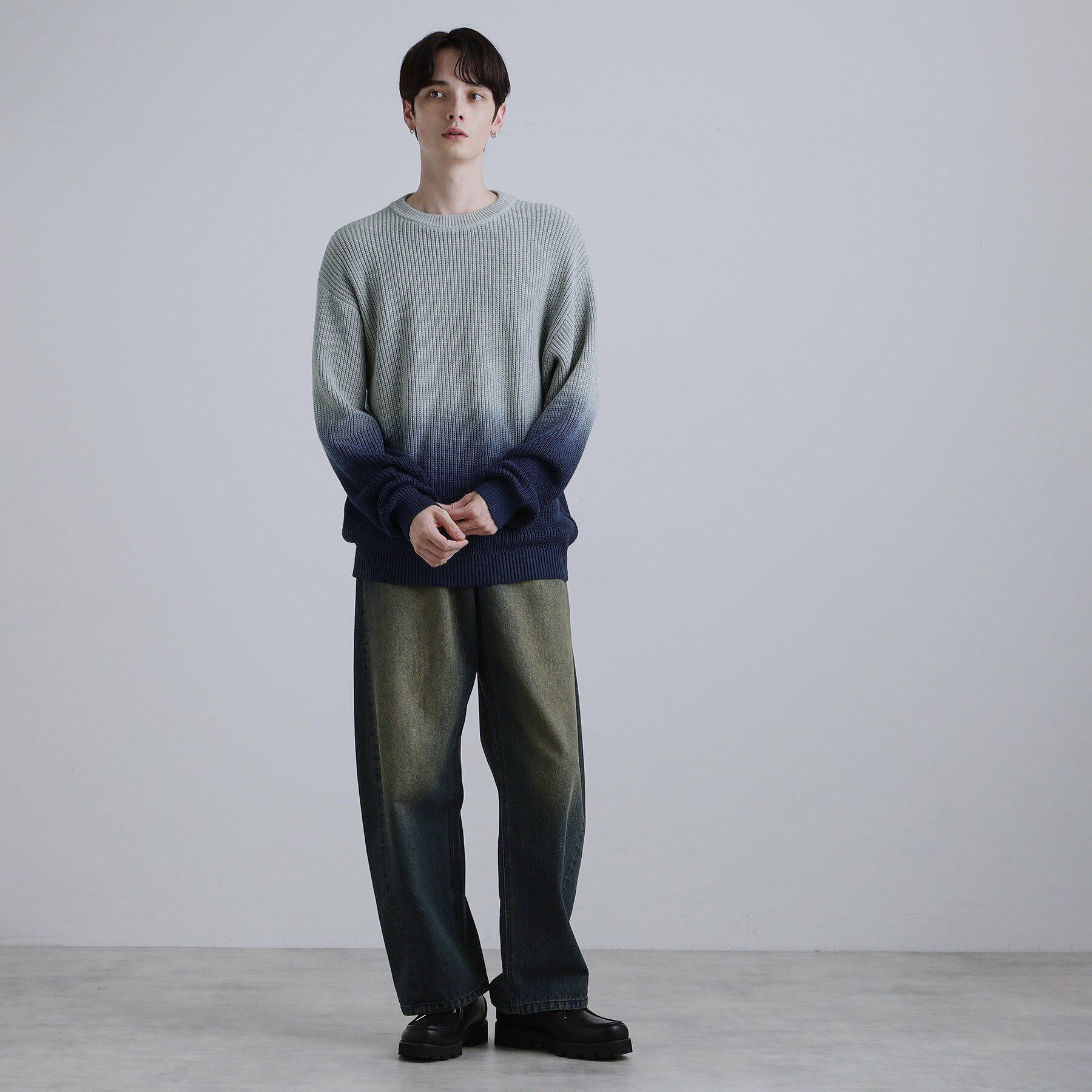 tk.TAKEO KIKUCHI「コットン畔編みグラデーションニット」|ニット・セーター|