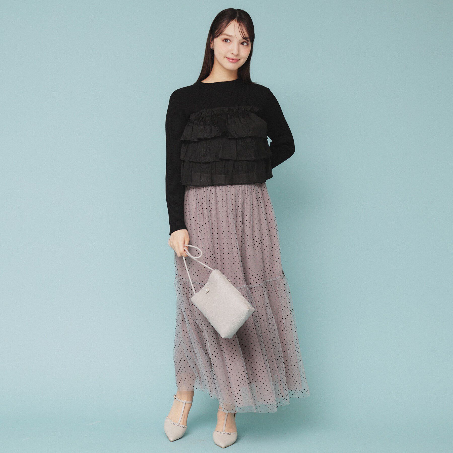 index「《5color》ティアードフリルリブニット【洗濯機洗い可】」|ニット・セーター|