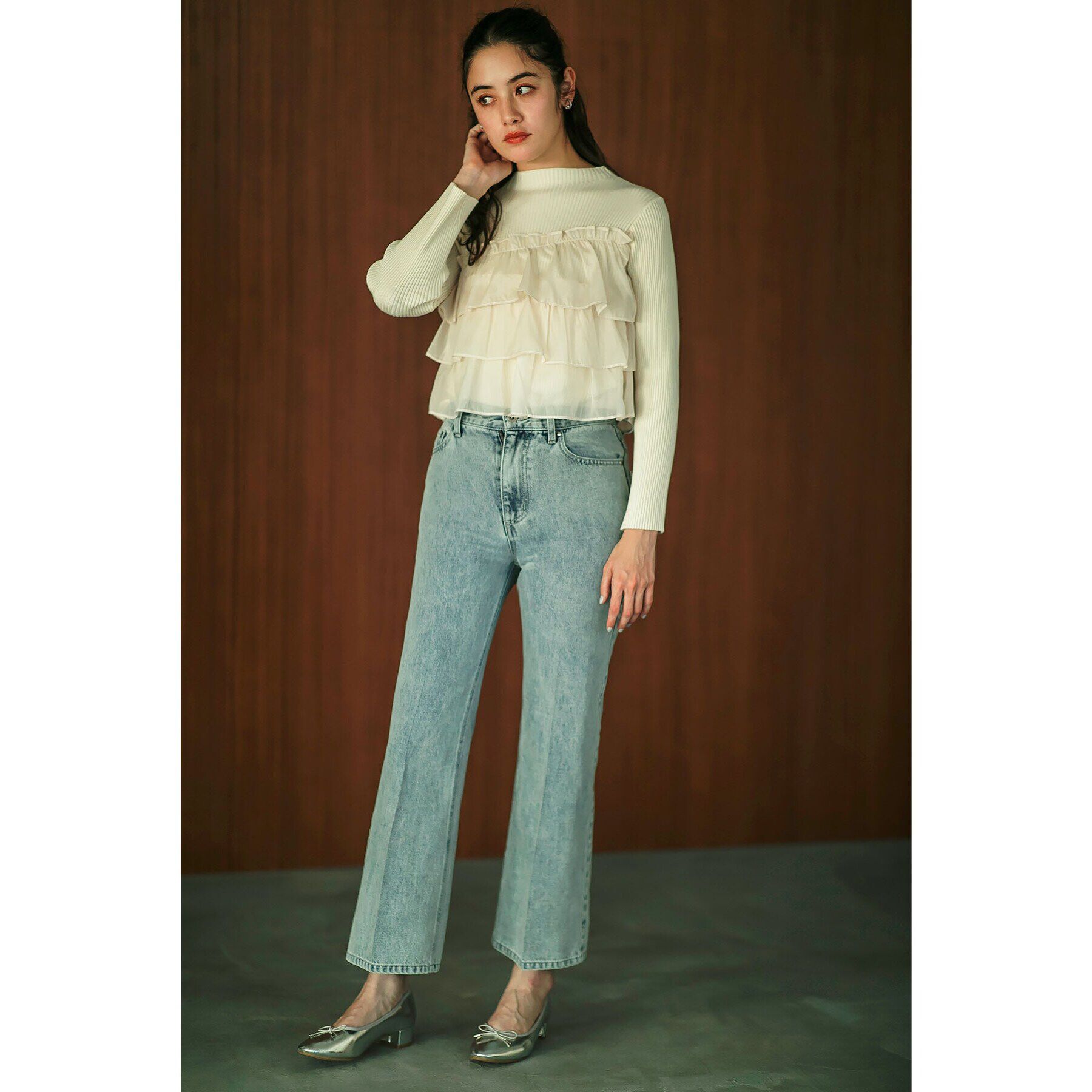 index「《5color》ティアードフリルリブニット【洗濯機洗い可】」|ニット・セーター|