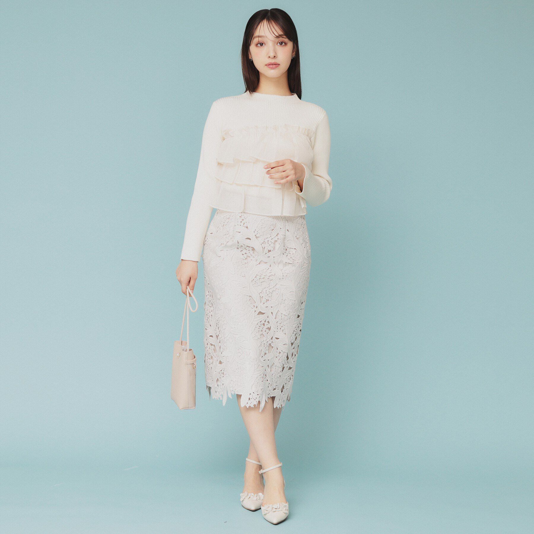 index「《5color》ティアードフリルリブニット【洗濯機洗い可】」|ニット・セーター|