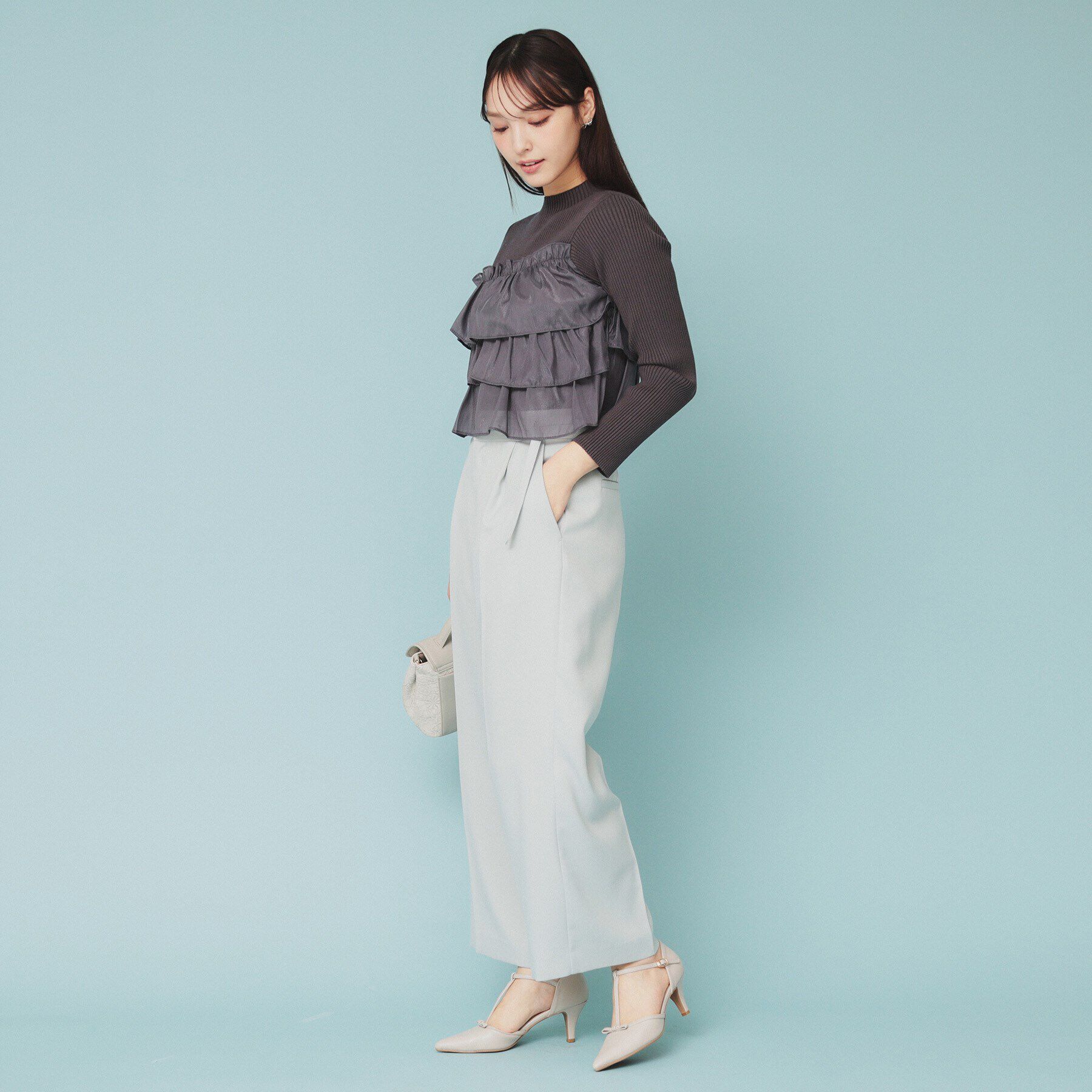 index「《5color》ティアードフリルリブニット【洗濯機洗い可】」|ニット・セーター|