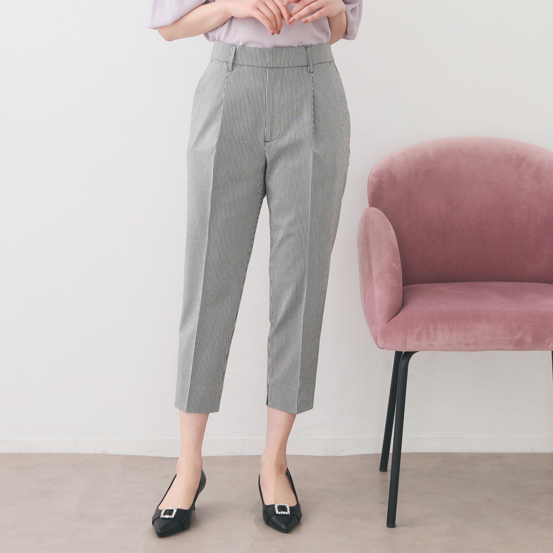 index「コンパクトストレッチカプリパンツ【洗濯機OK/吸水速乾/接触冷感/透け防止】」|その他|ブラック(219)