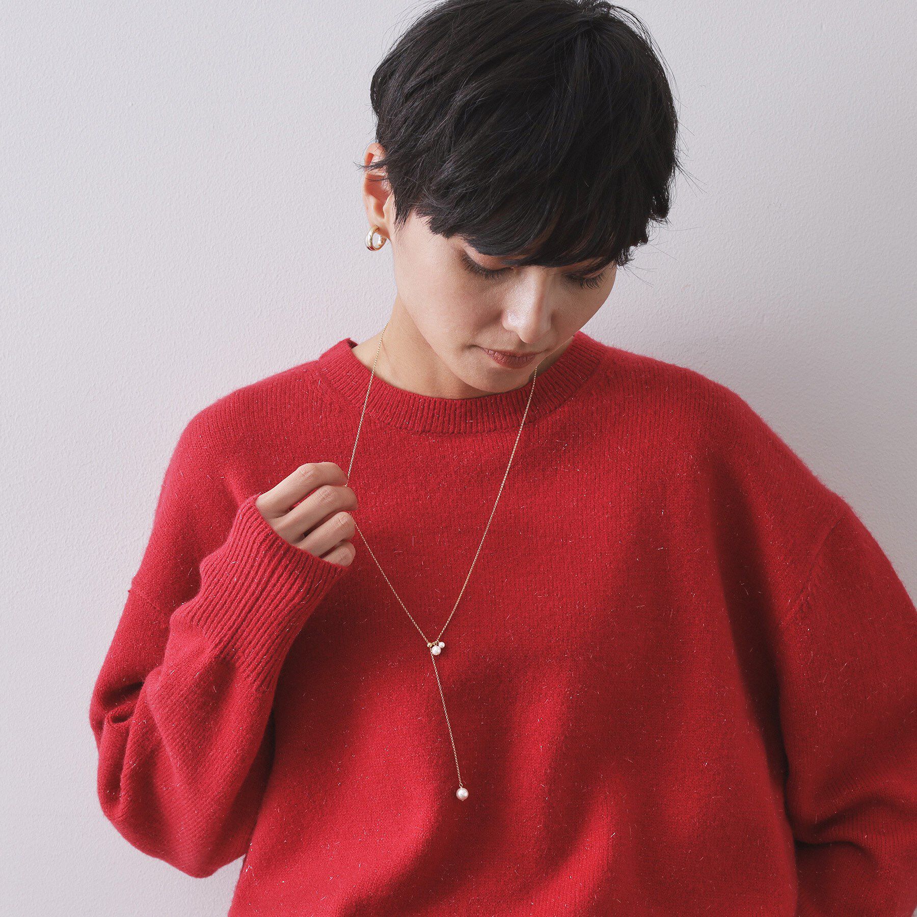 OPAQUE.CLIP「フェイクパールスライドネックレス」|ネックレス|