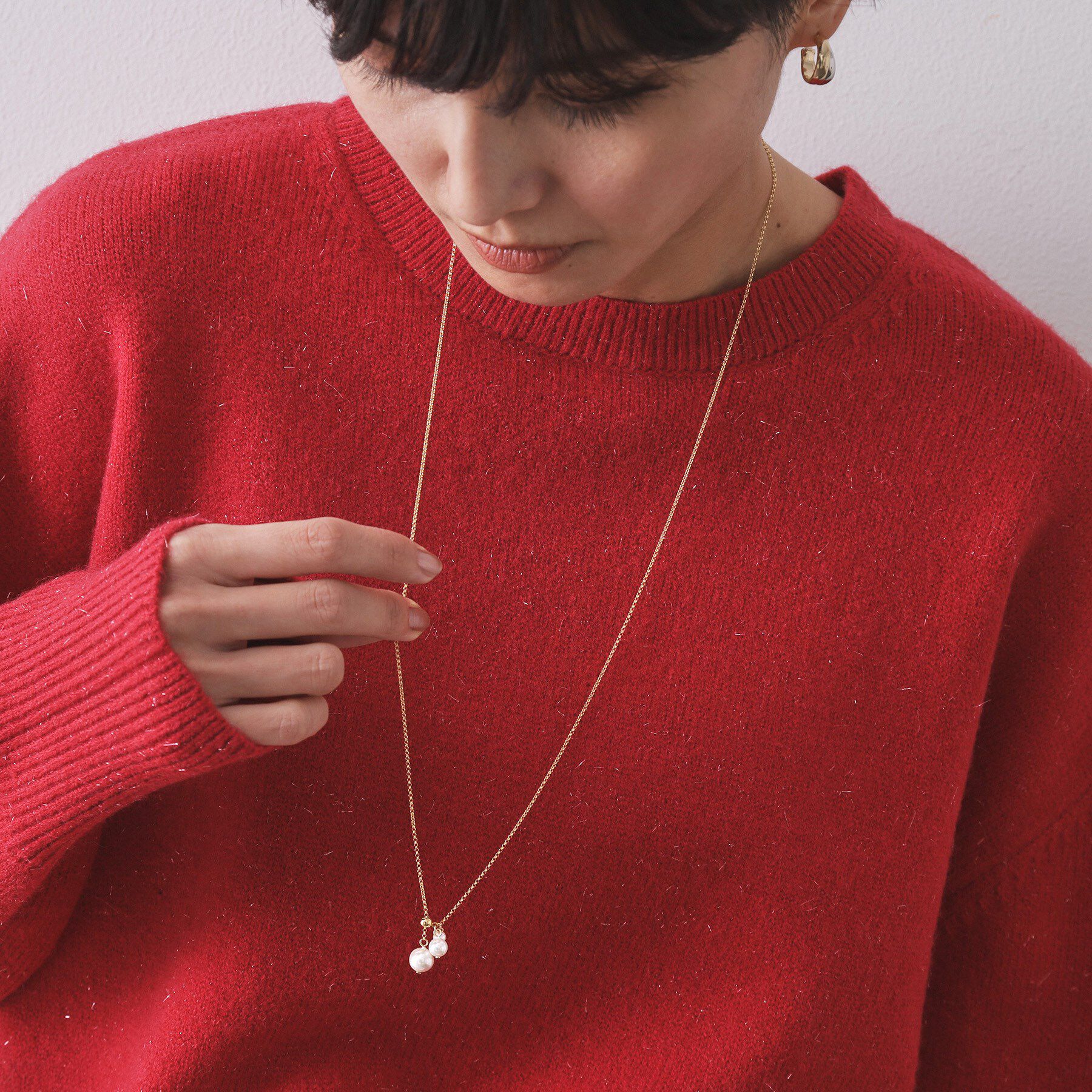 OPAQUE.CLIP「フェイクパールスライドネックレス」|ネックレス|