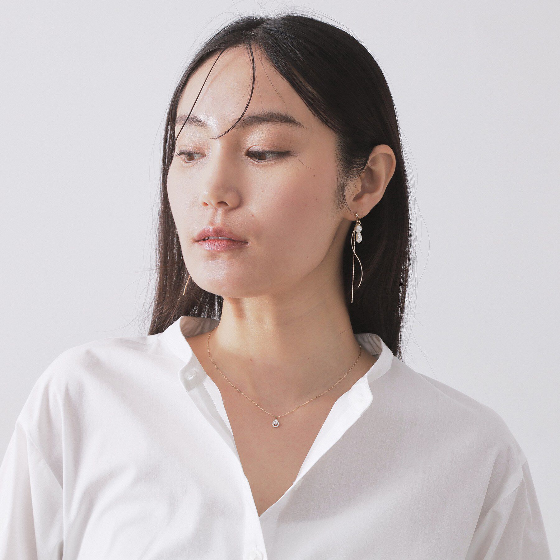 OPAQUE.CLIP「ミニビジューしずくデザイン ネックレス」|ネックレス|